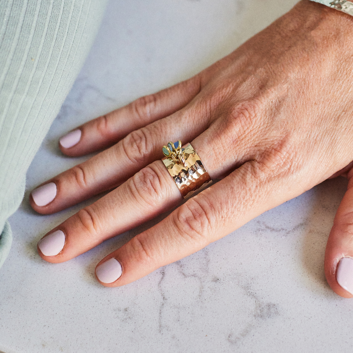 Bague pierres de naissance plaqué or