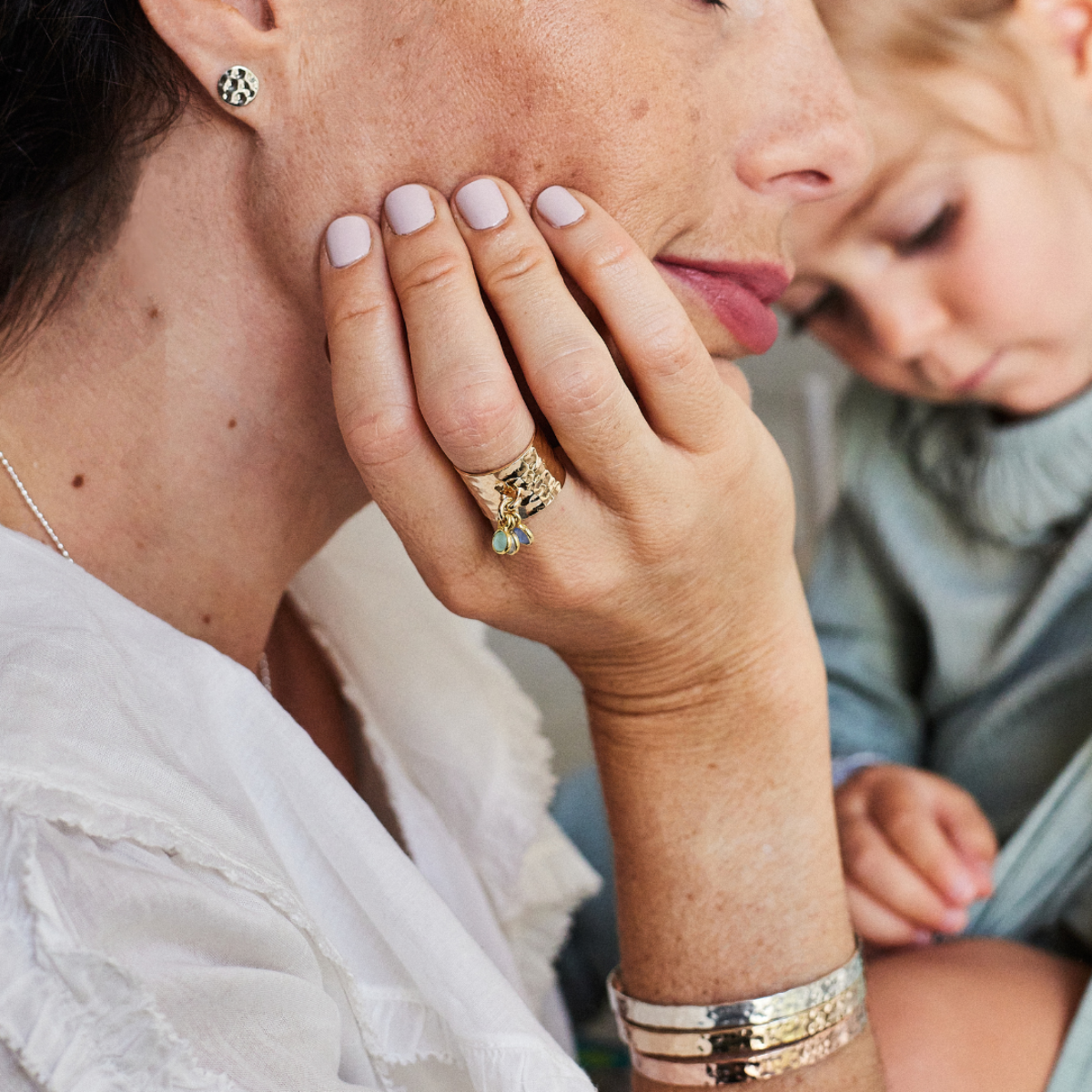 Bague pierres de naissance plaqué or
