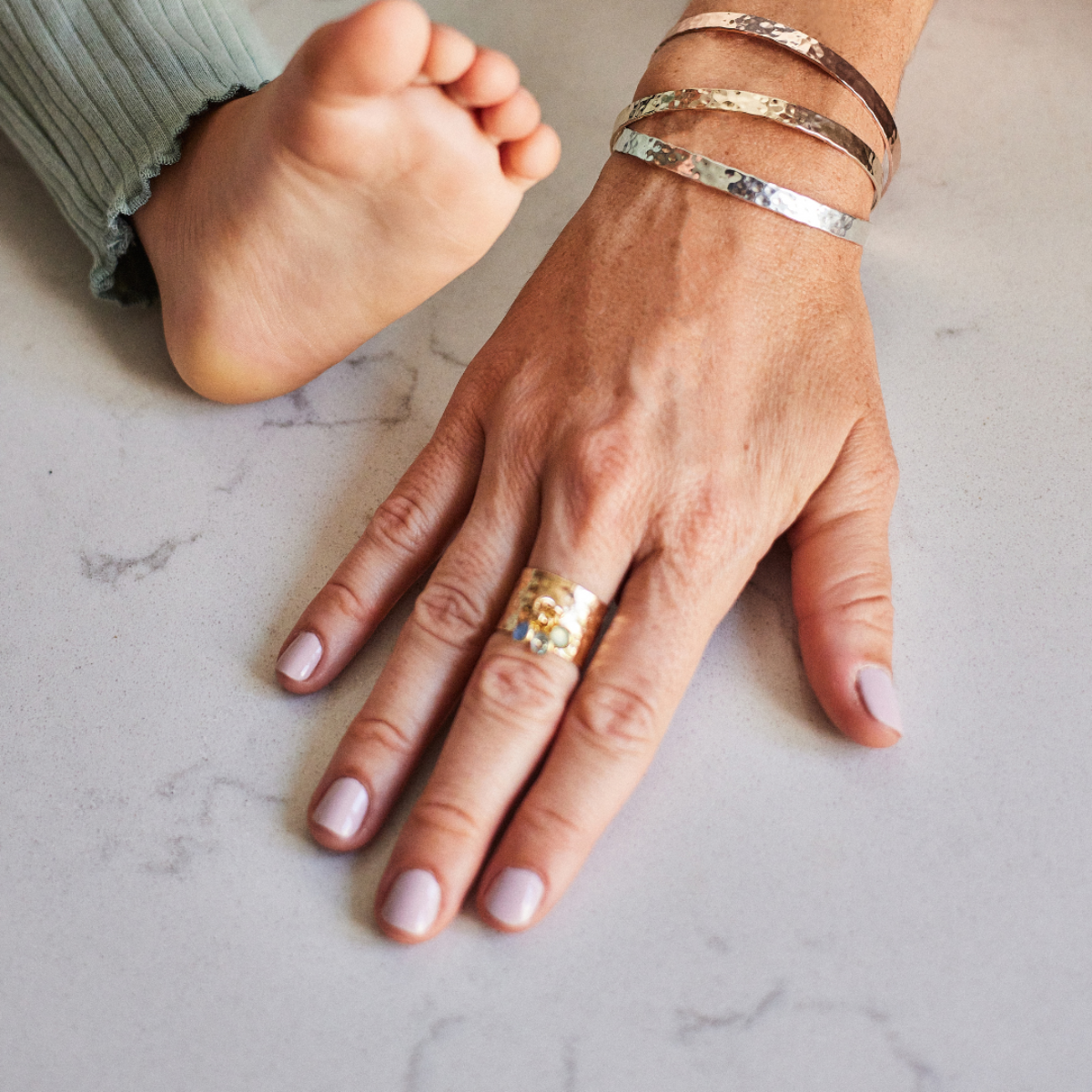 Bague pierres de naissance plaqué or