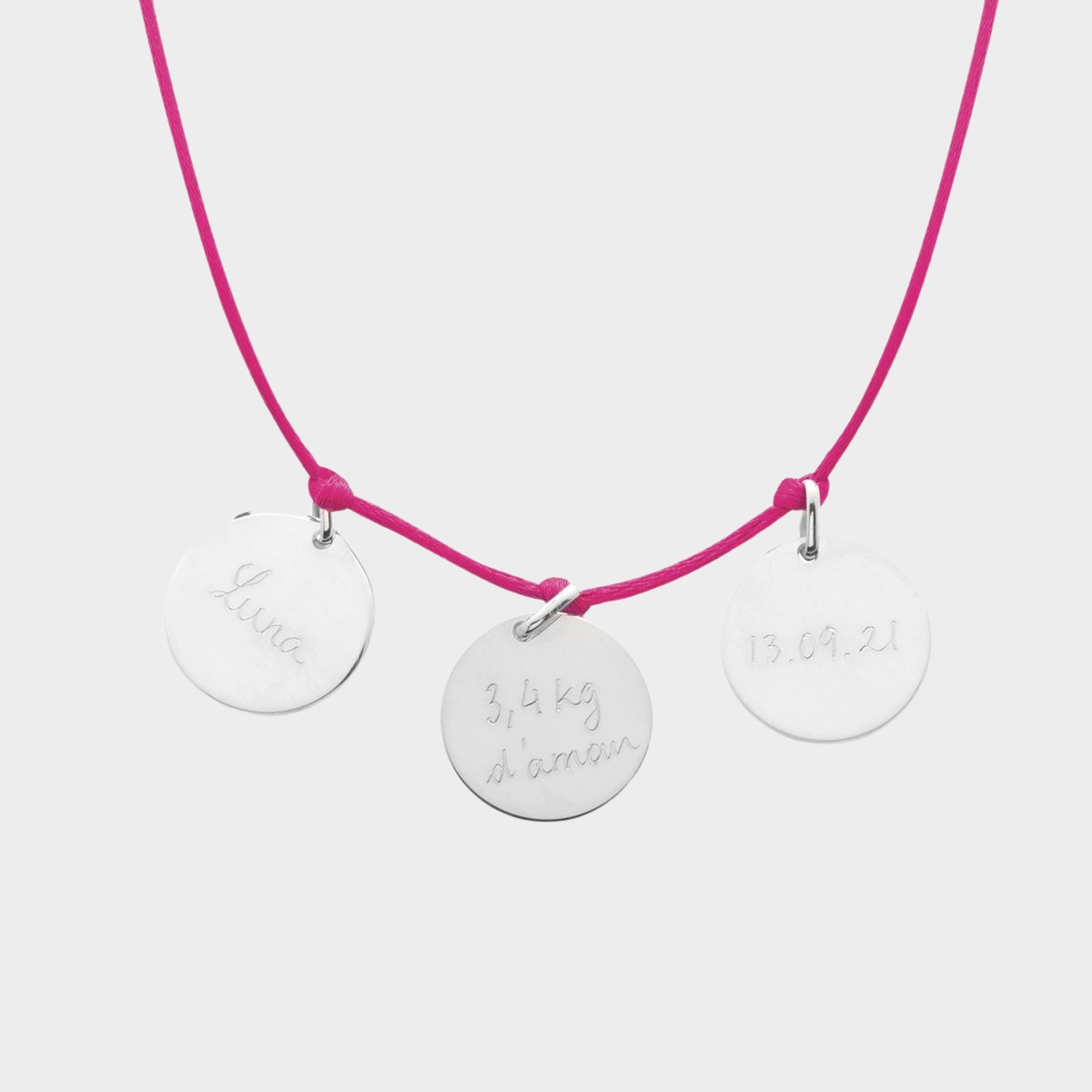 Collier à composer argent sur lien satin