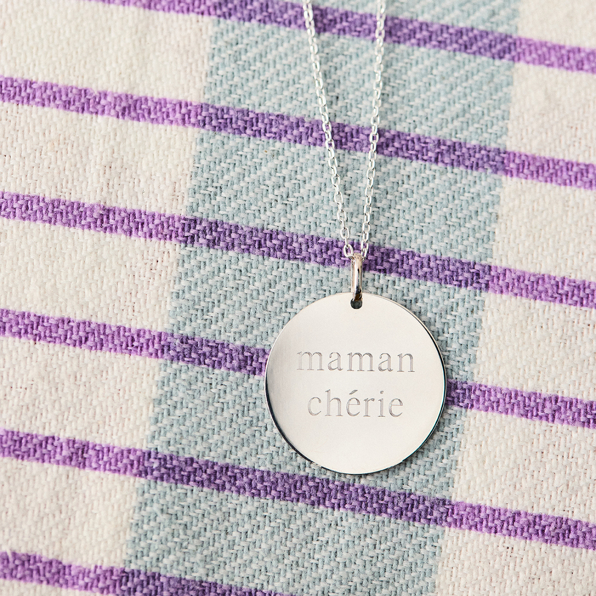 Collier grande médaille sur chaîne forçat argent massif