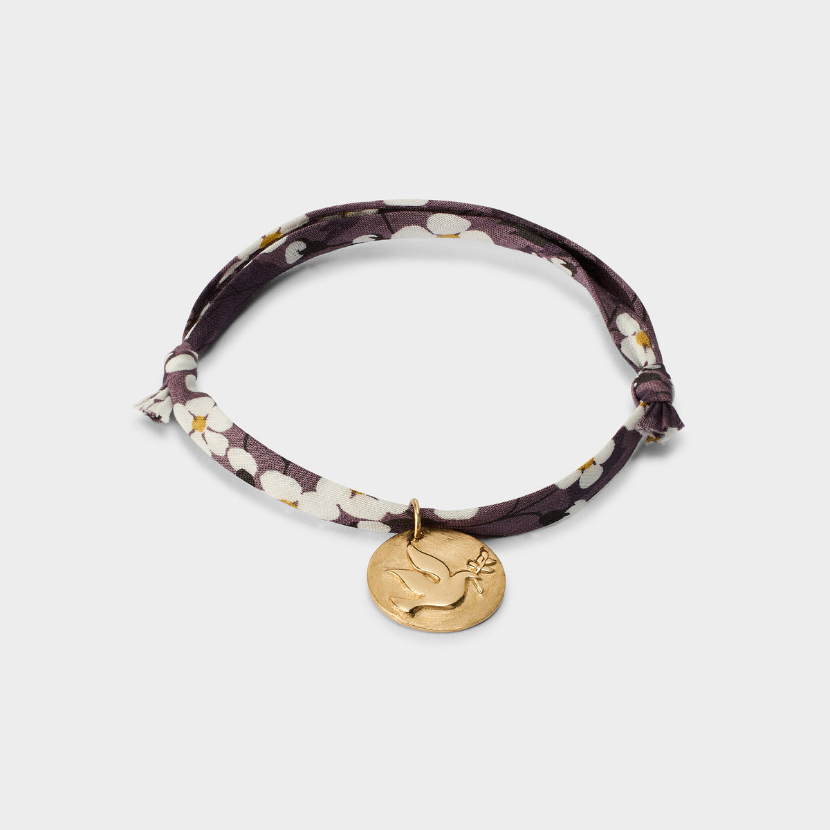 Bracelet grigri sur cordon Liberty plaqué or