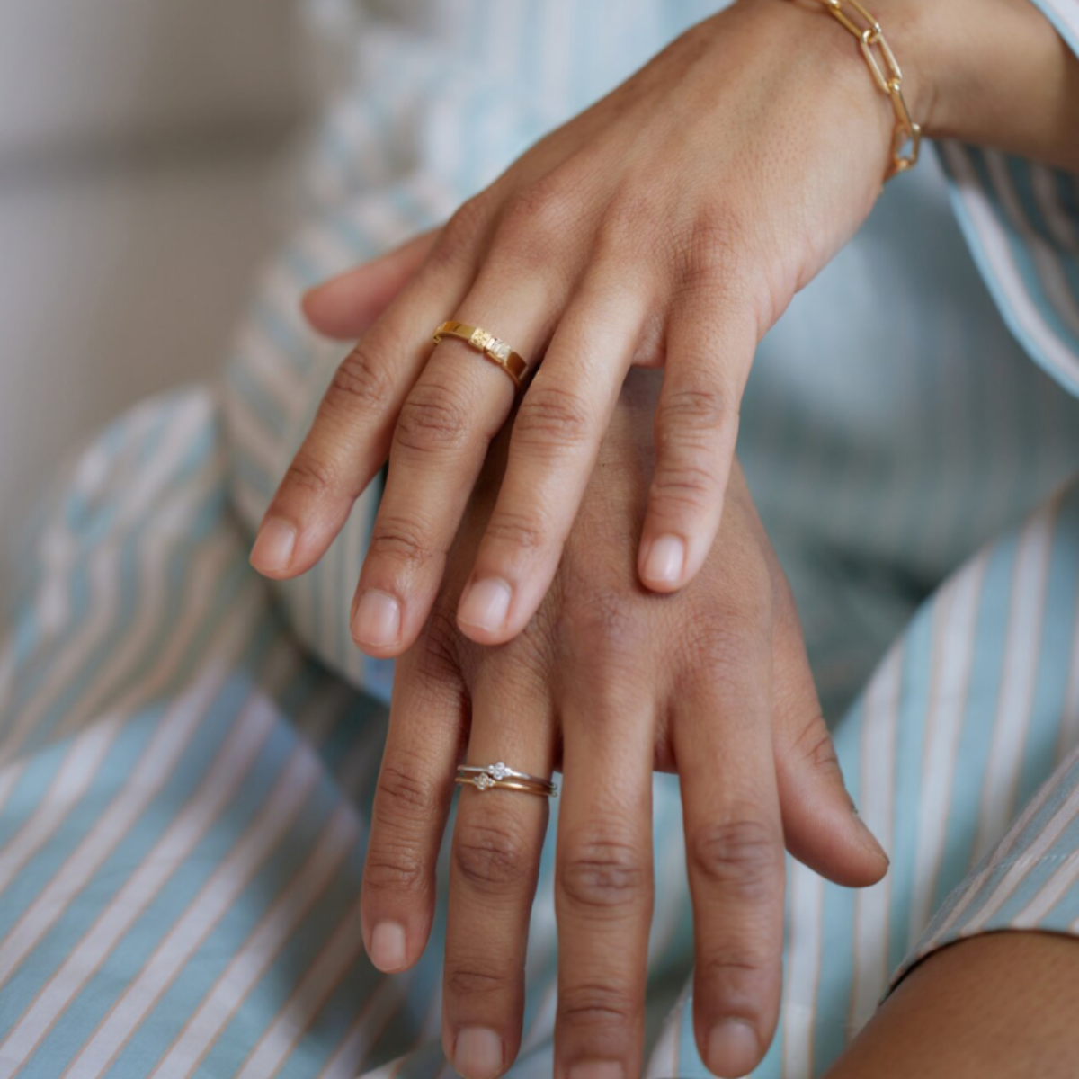 Bague Télégramme plaqué or (seule)