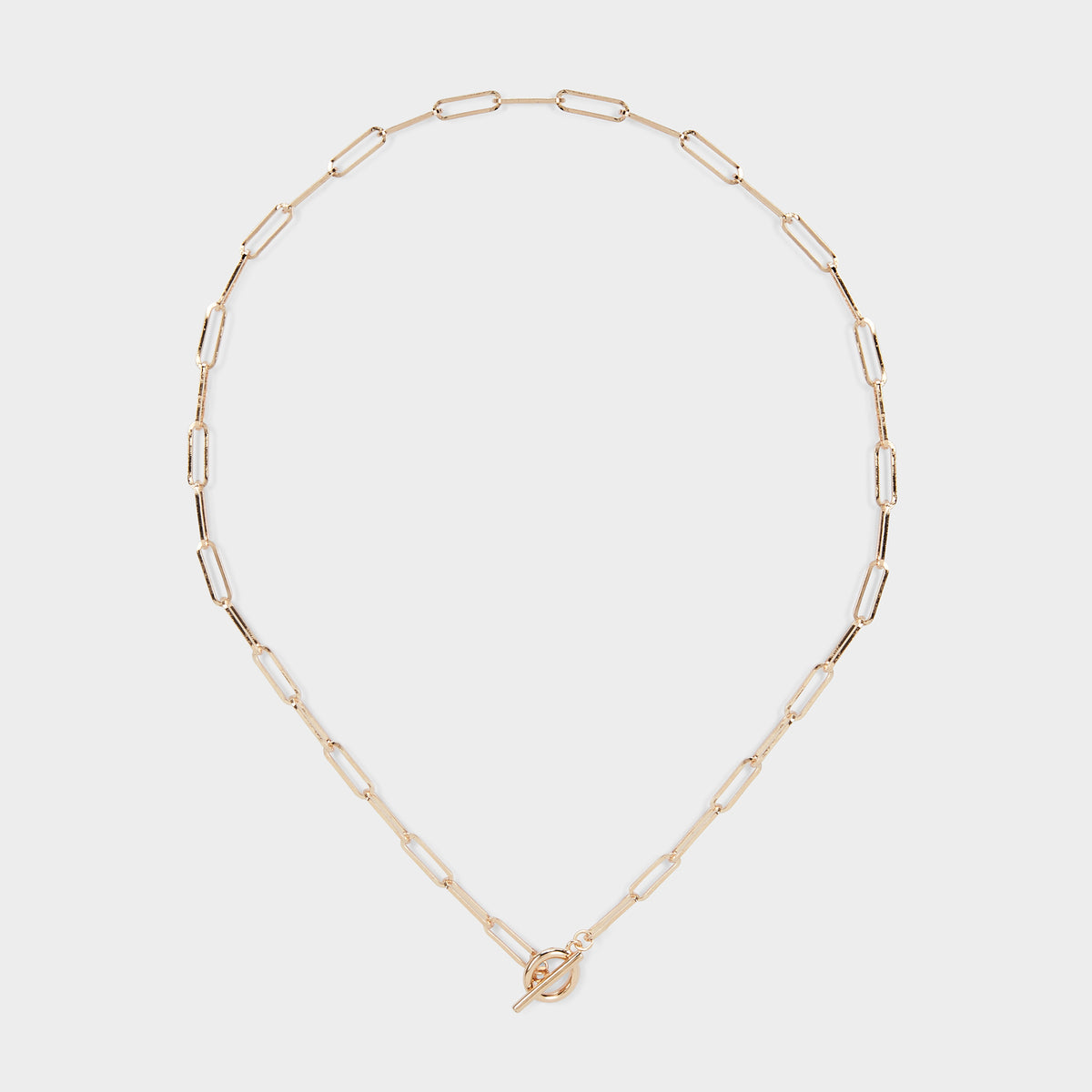 Collier maillons fermoir T plaqué or