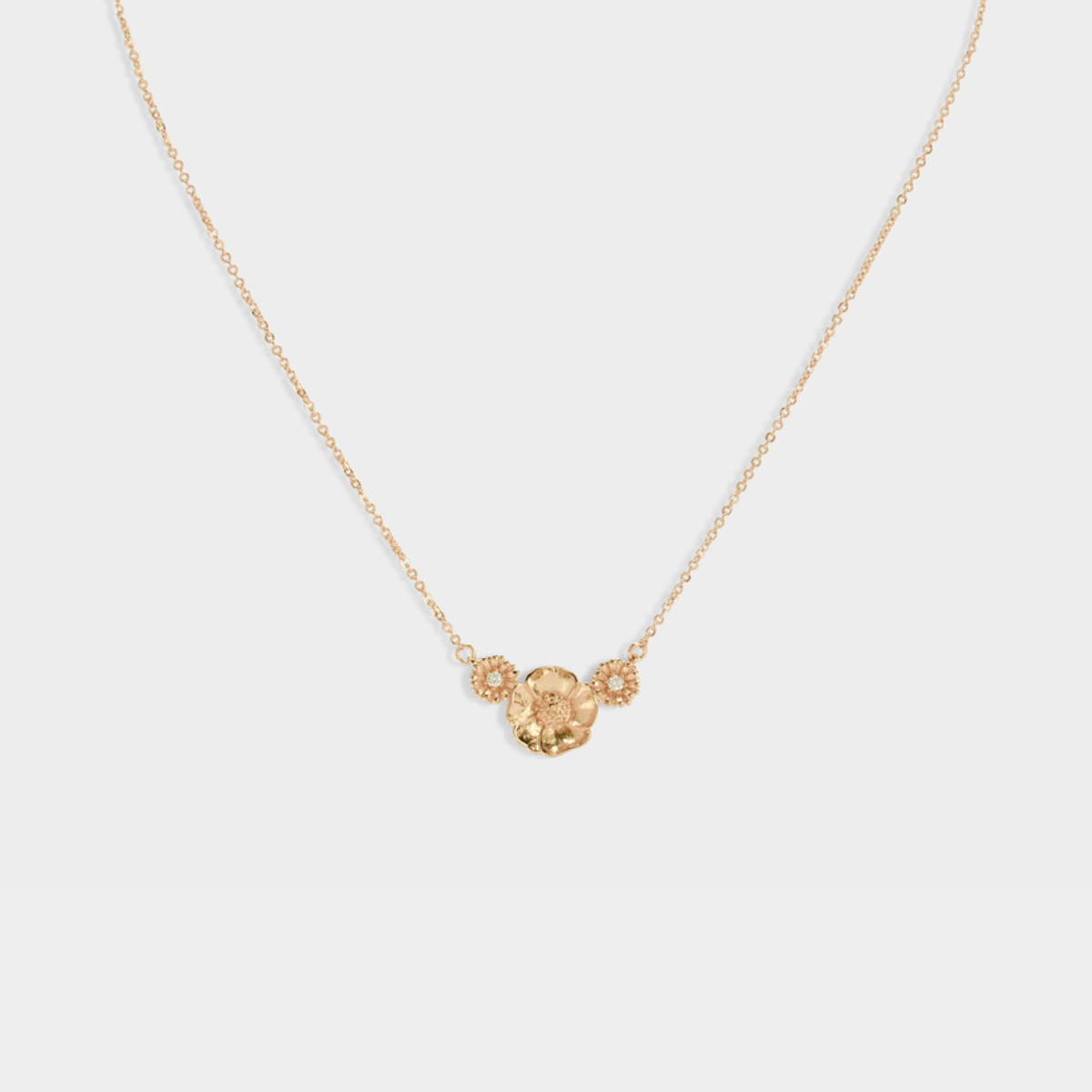 Collier Bouquet des champs sur chaîne plaqué or