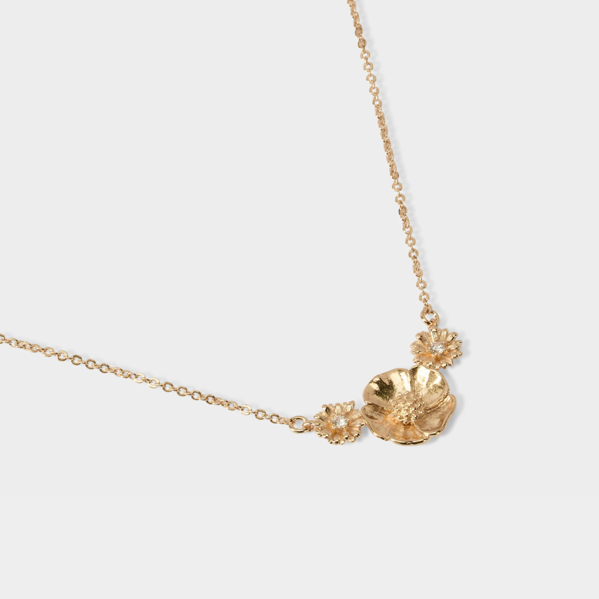 Collier Bouquet des champs sur chaîne plaqué or