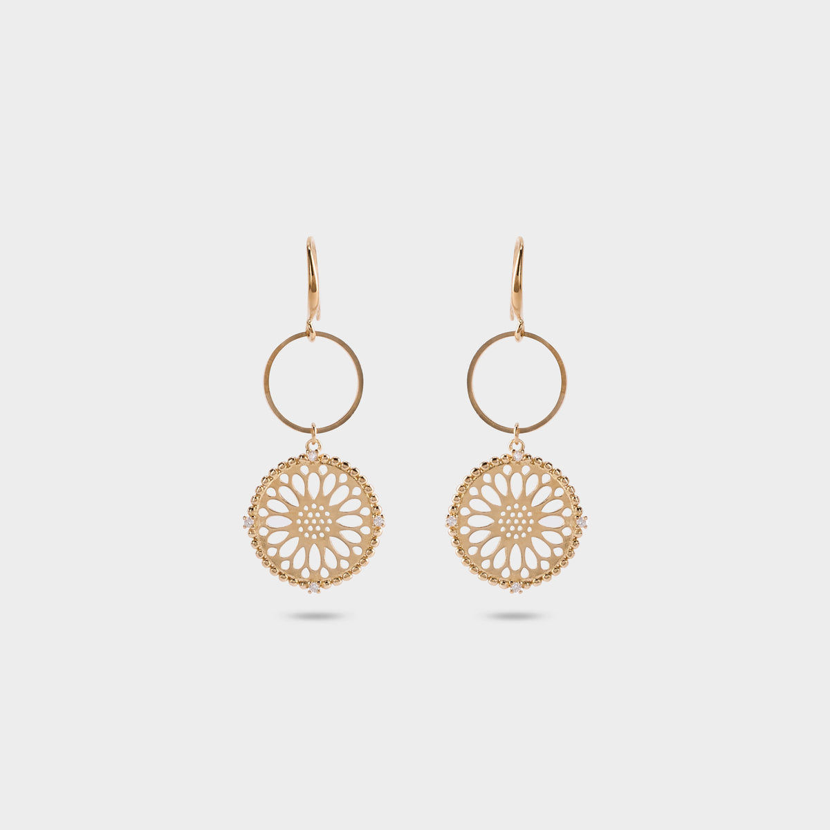 Boucles d'oreilles longue filigrane brillant plaqué or