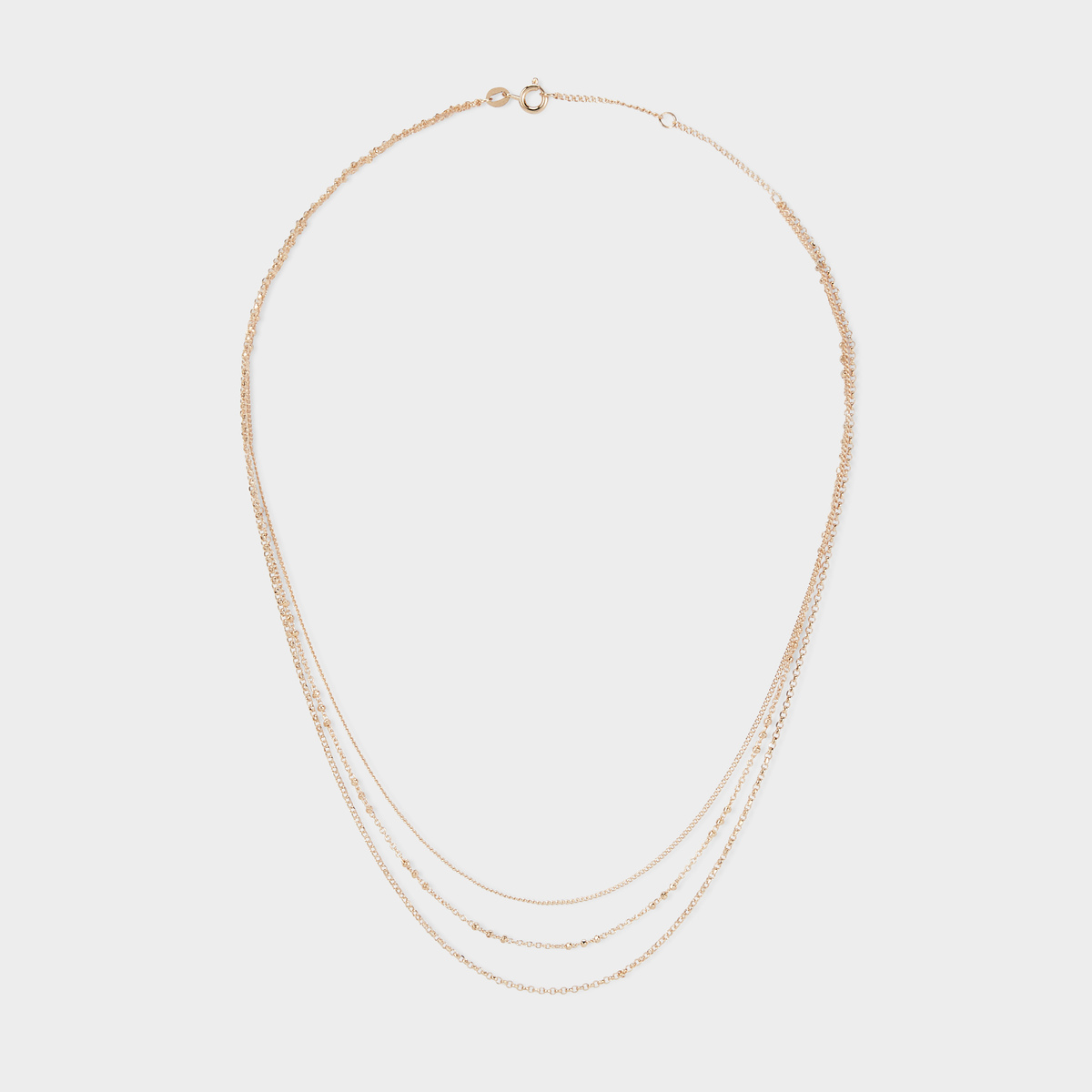Collier trio de chaînes plaqué or