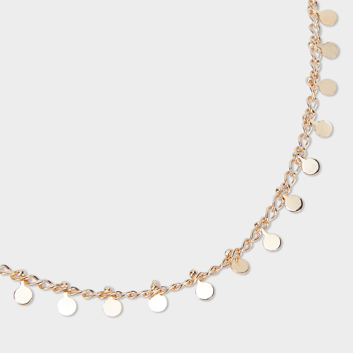 Collier pampilles disques sur chaîne plaqué or