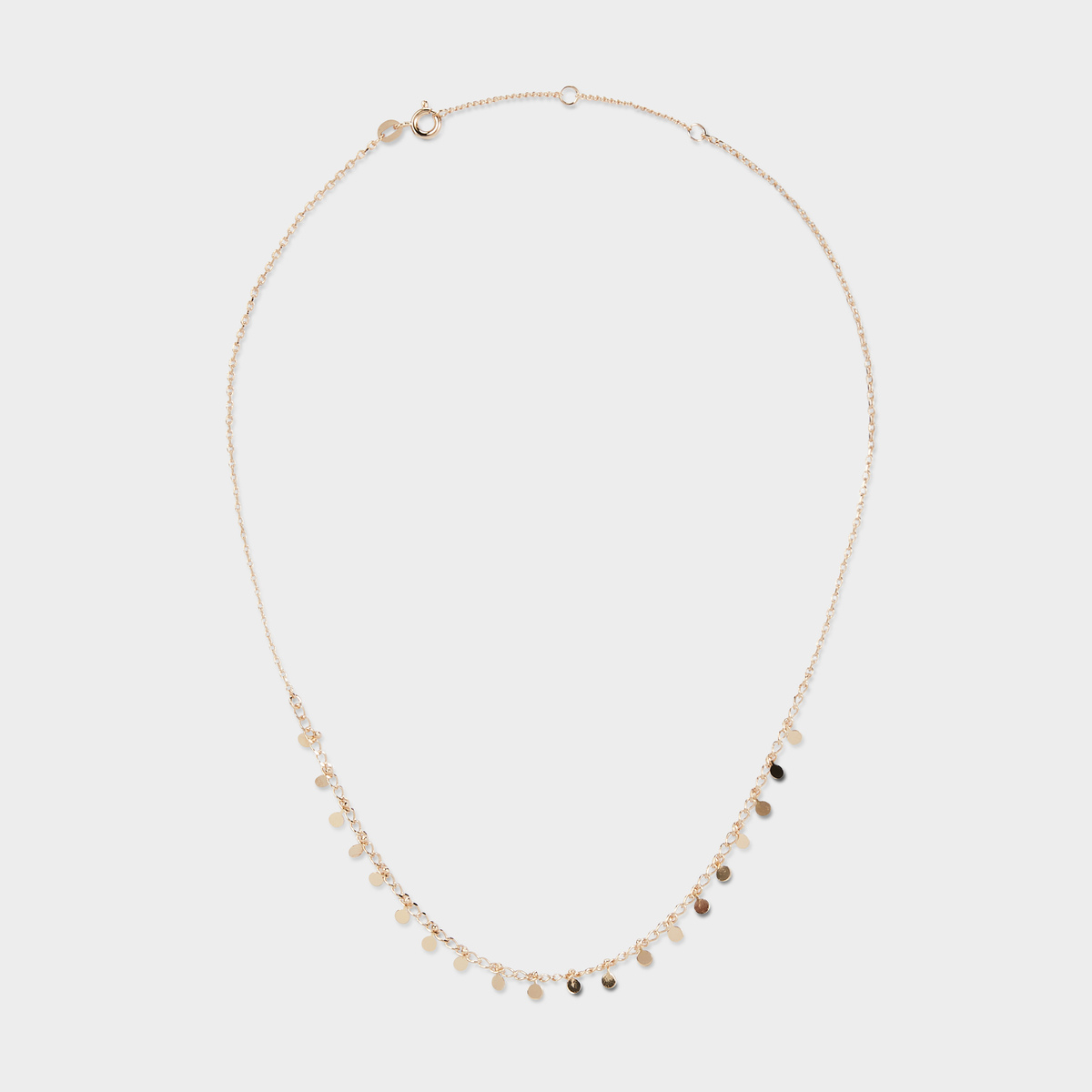 Collier pampilles disques sur chaîne plaqué or