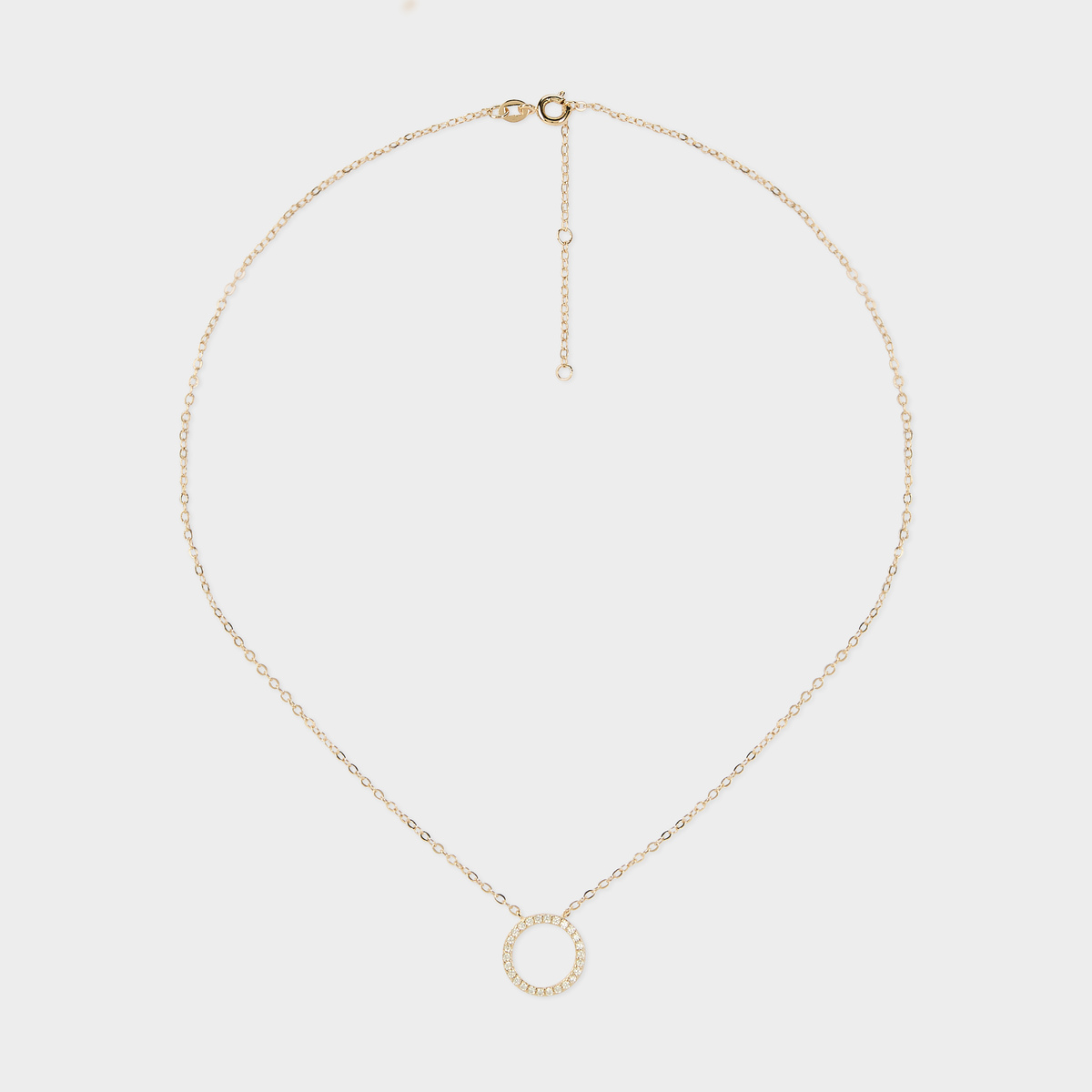 Collier anneau pavé plaqué or