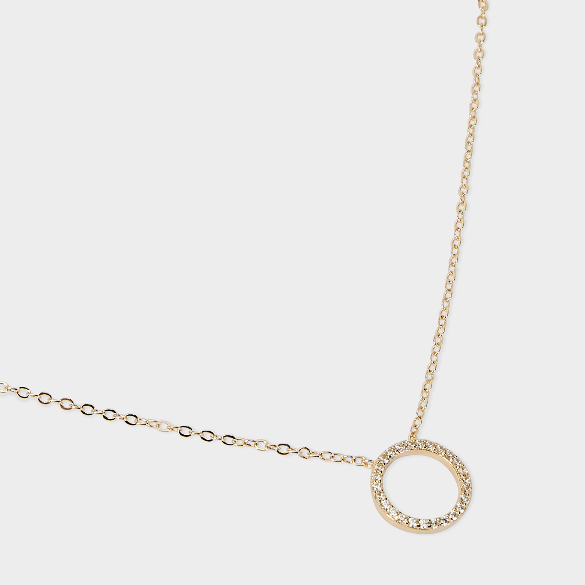 Collier anneau pavé plaqué or