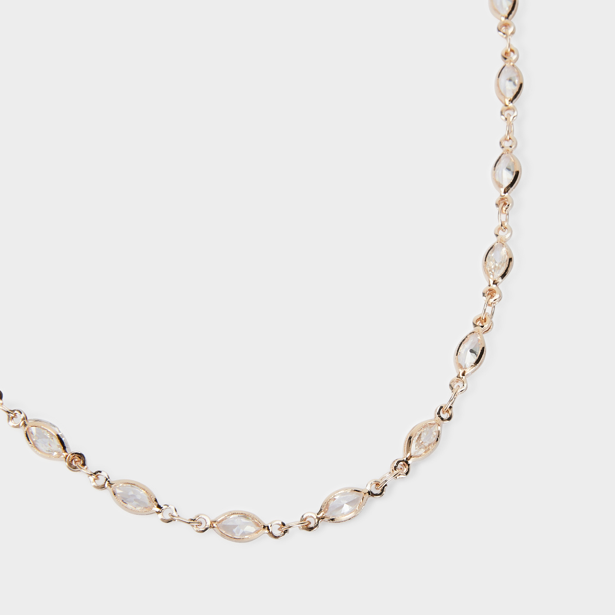 Collier cascade de zircons plaqué or