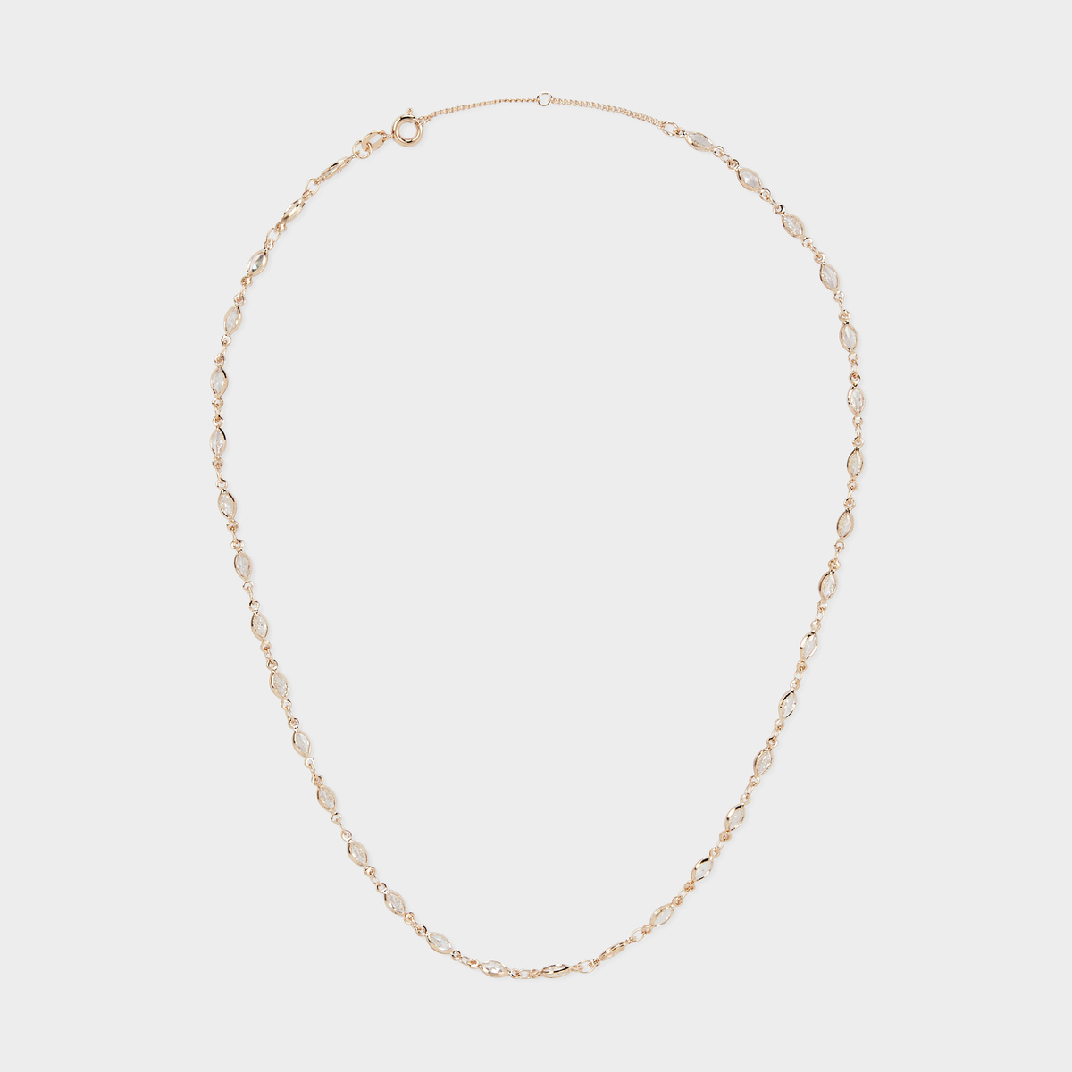 Collier cascade de zircons plaqué or