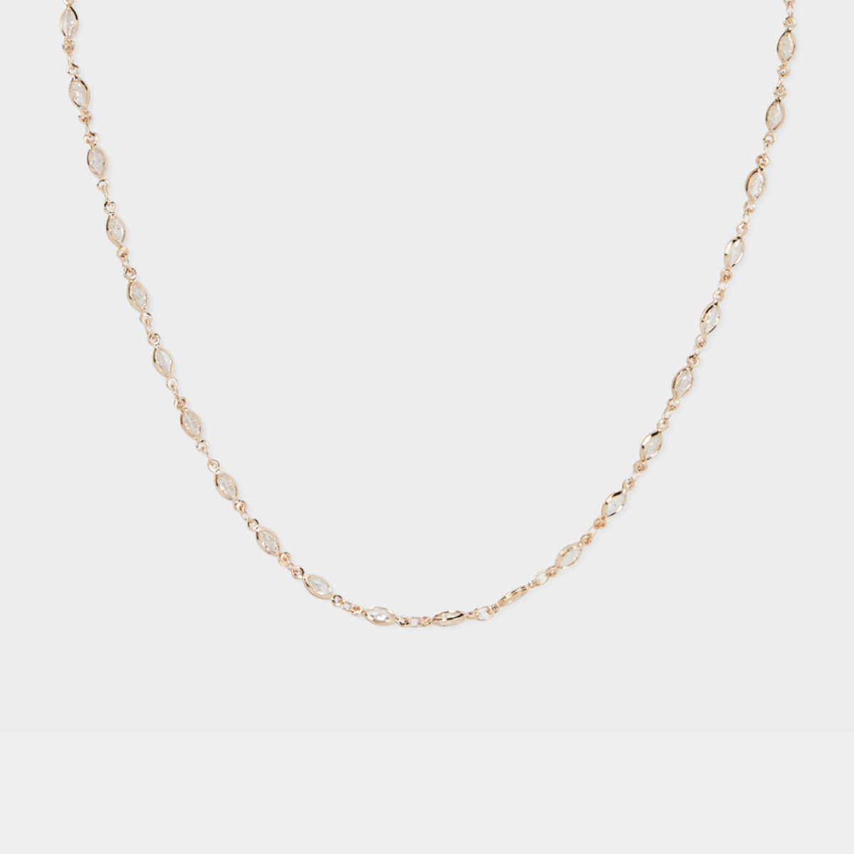 Collier cascade de zircons plaqué or