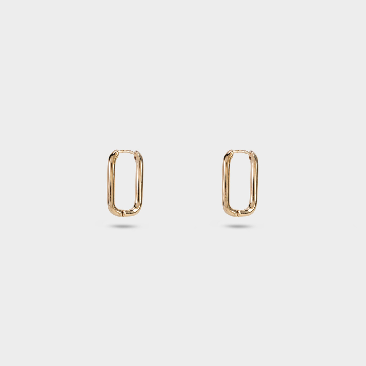 Boucles d'oreilles fines créoles rectangles plaqué or