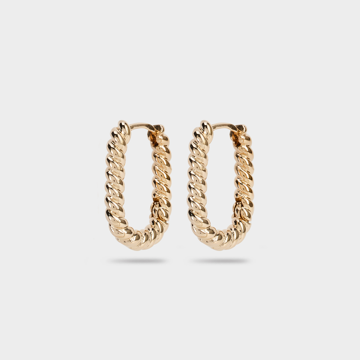 Boucles d'oreilles rectangles torsadés plaqué or