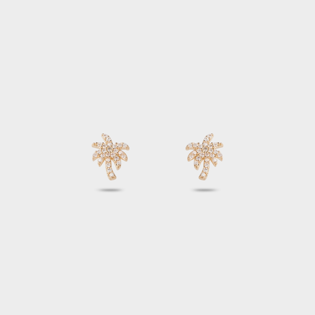 Boucles d'oreilles palmiers pavées plaqué or