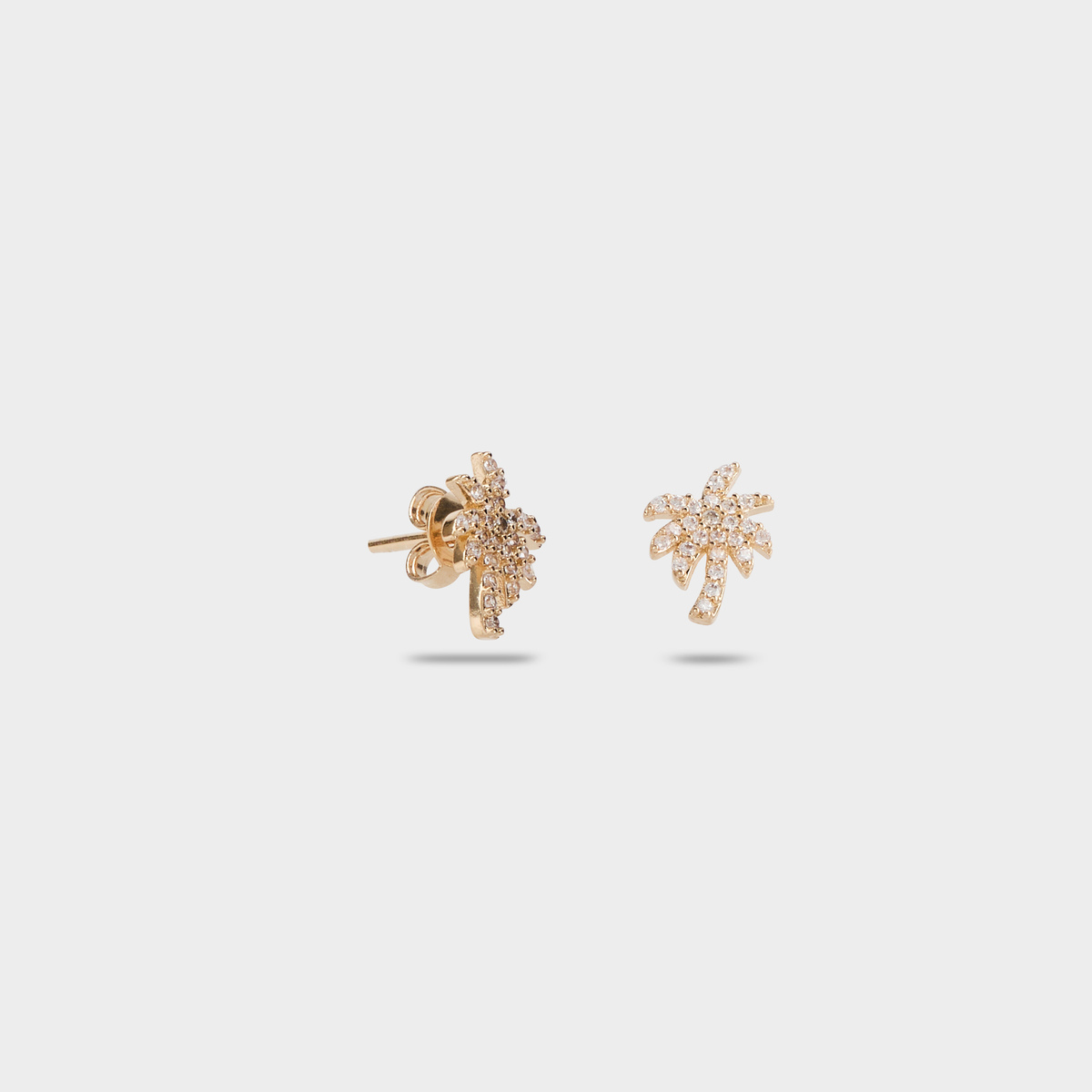 Boucles d'oreilles palmiers pavées plaqué or