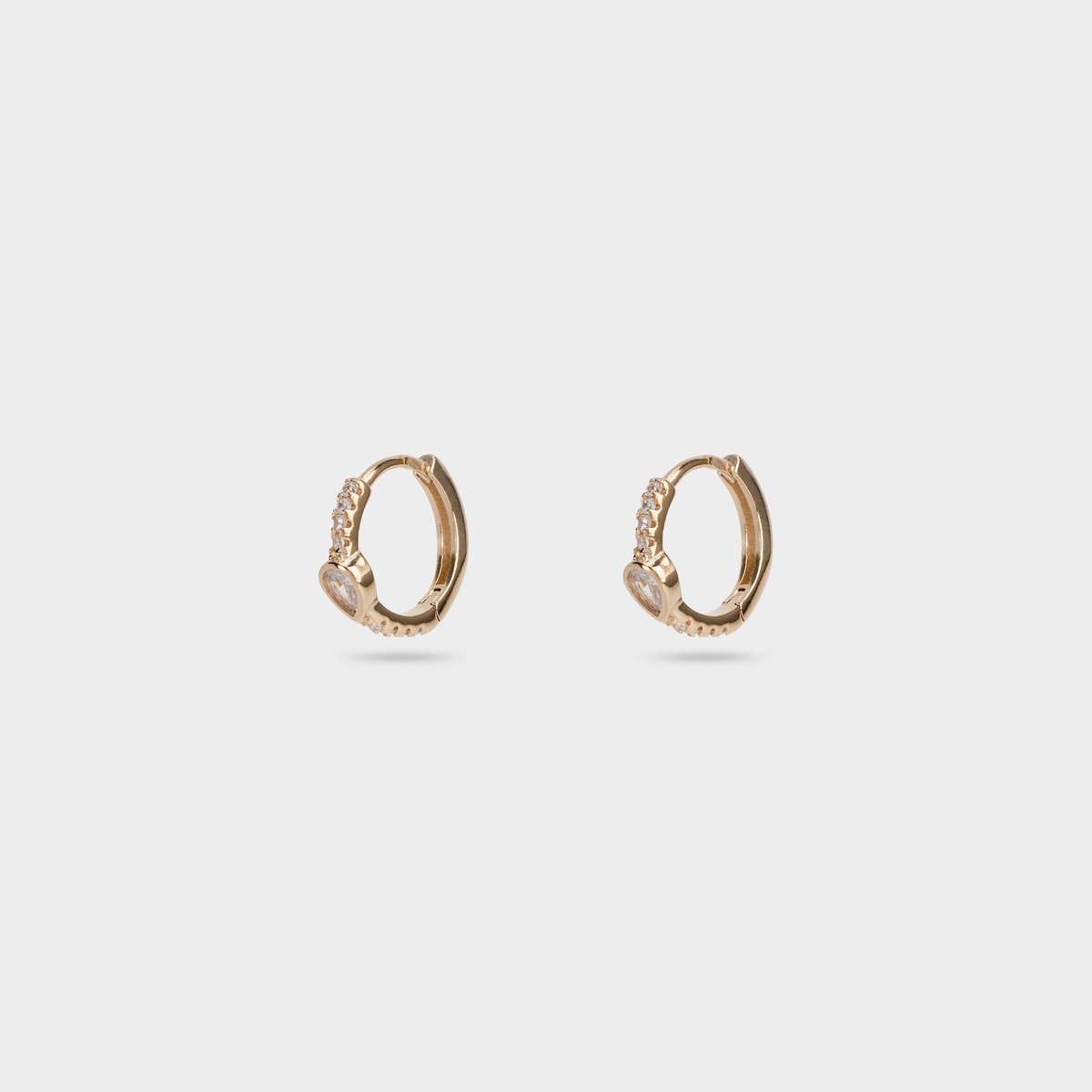 Boucles d'oreilles mini goutte zircons plaqué or