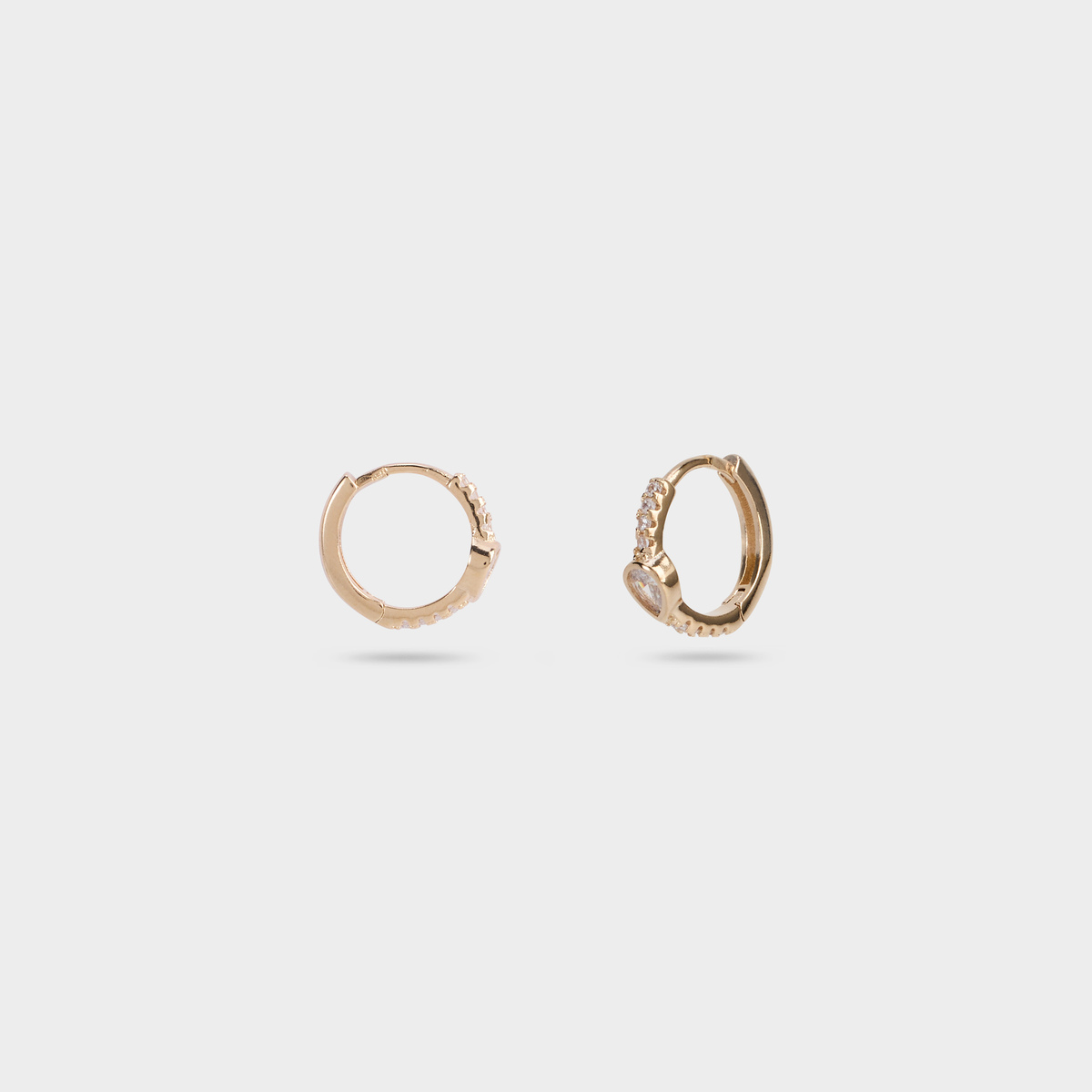 Boucles d'oreilles mini goutte zircons plaqué or