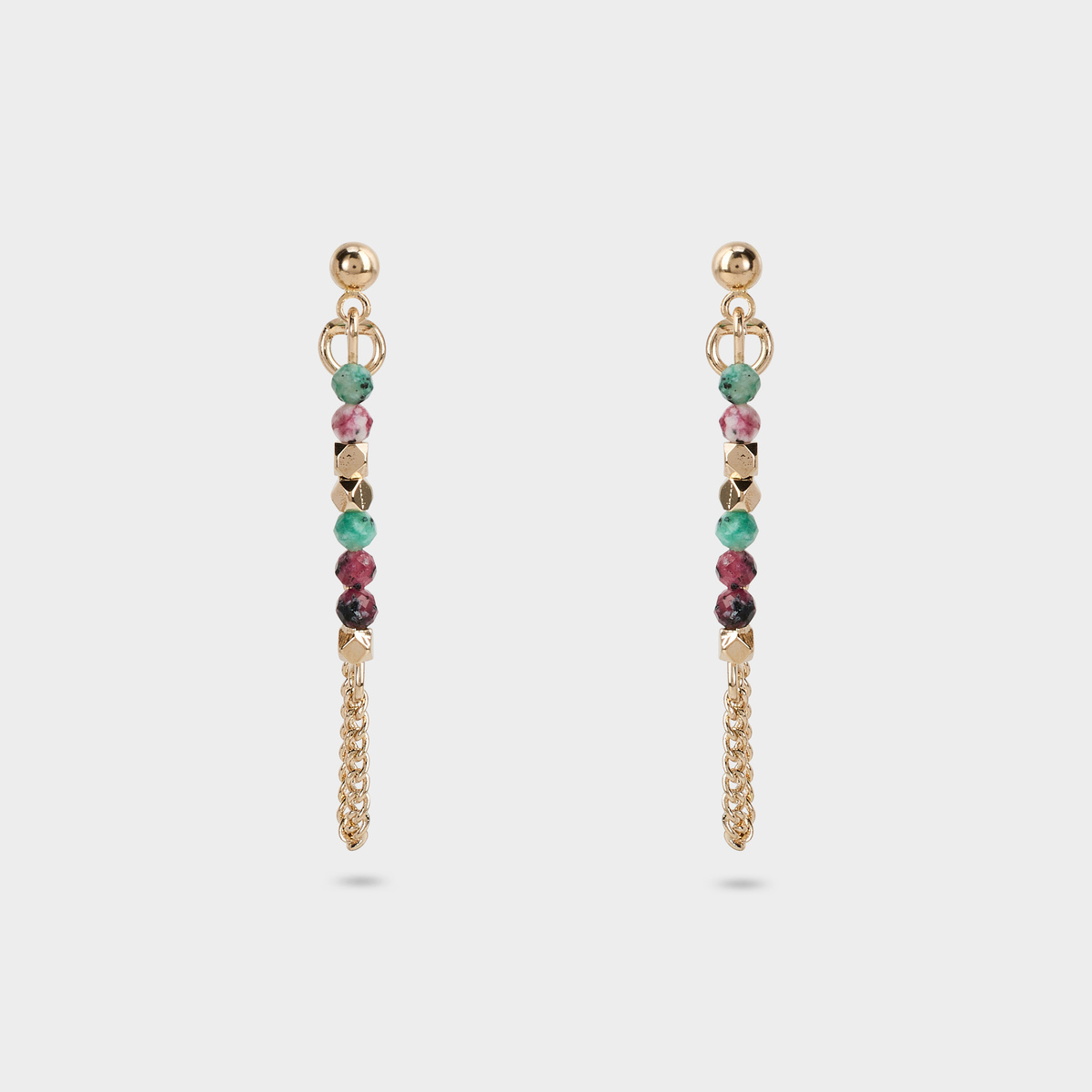 Boucles d'oreilles devant derrière mini pierres plaqué or