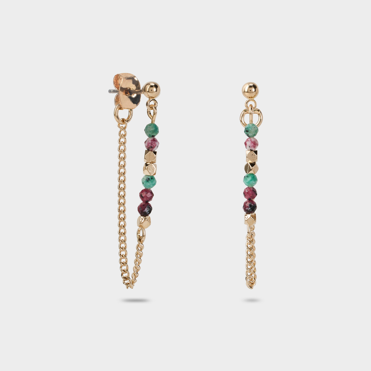 Boucles d'oreilles devant derrière mini pierres plaqué or