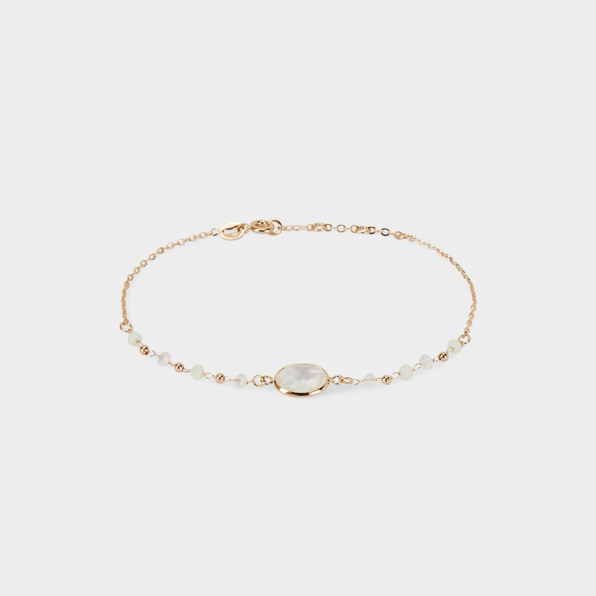 Bracelet pierres et facette blanc plaqué or