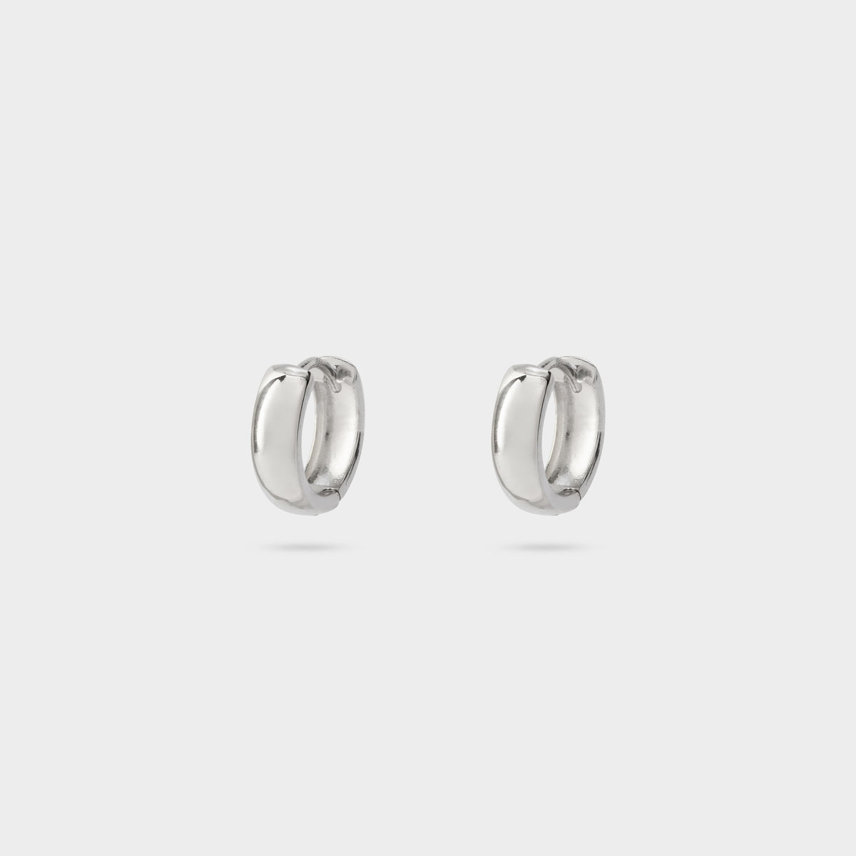 Boucles d'oreilles mini créoles épaisses argent