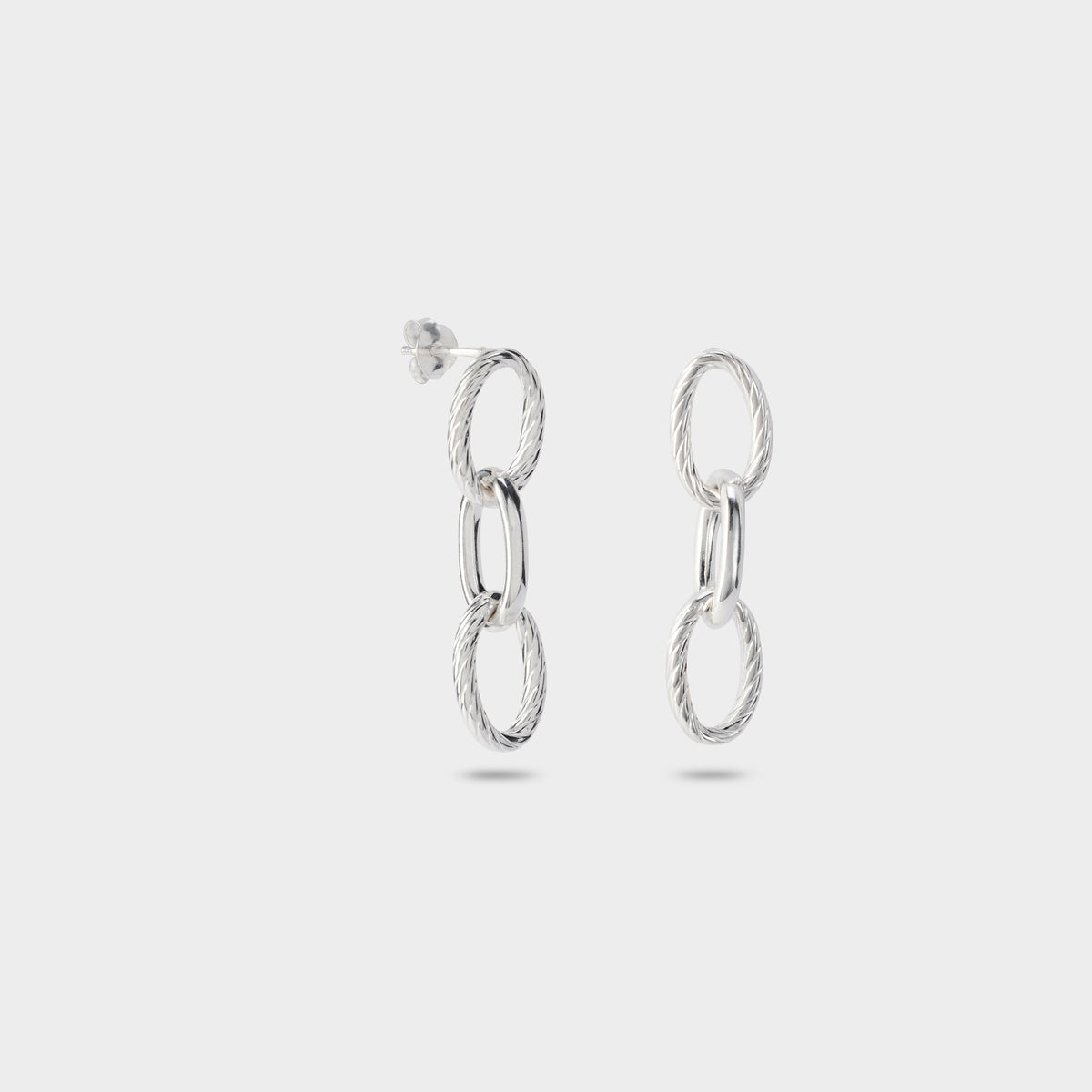 Boucles d'oreilles maillons Twist argent