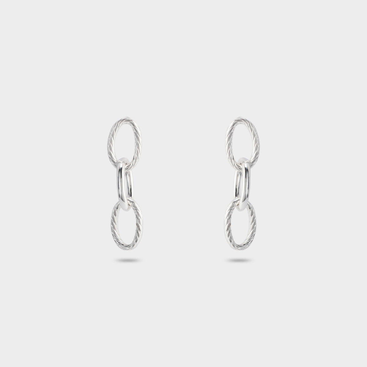 Boucles d'oreilles maillons Twist argent