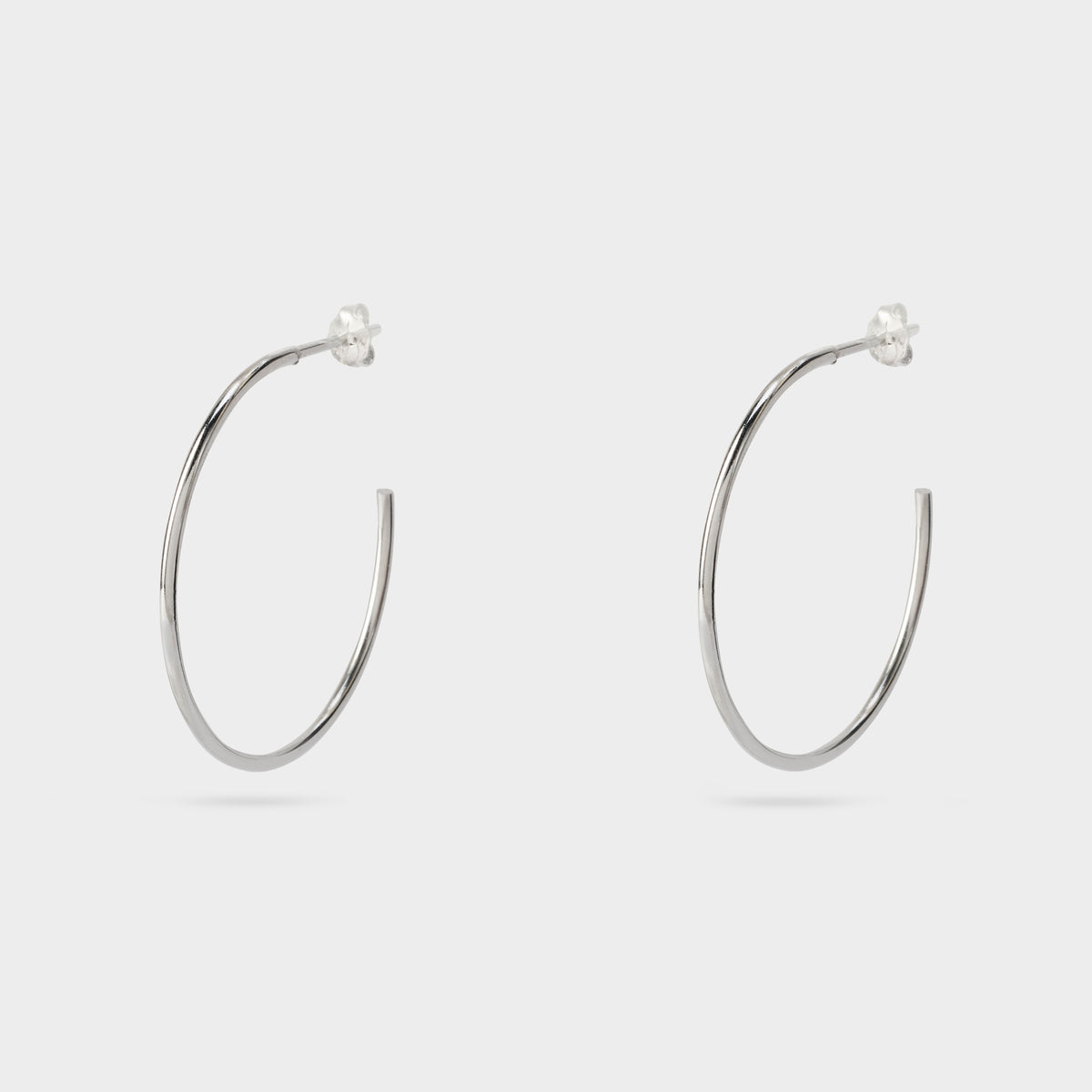 Boucles d'oreilles grandes créoles tube argent