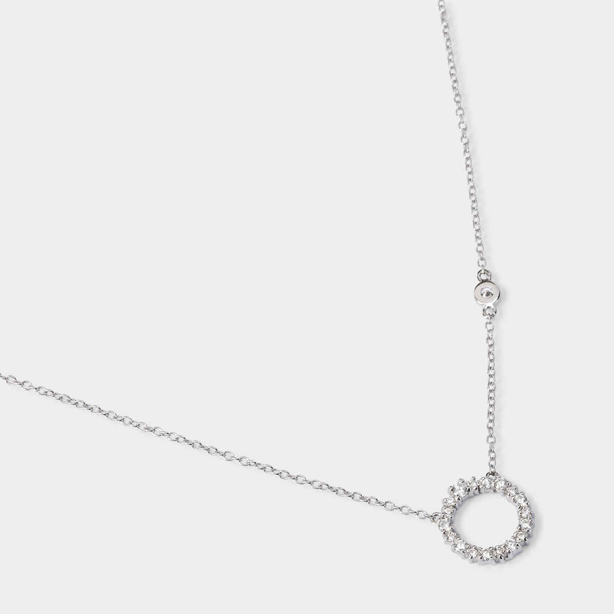 Collier cerclé pavé 1 zircon argent