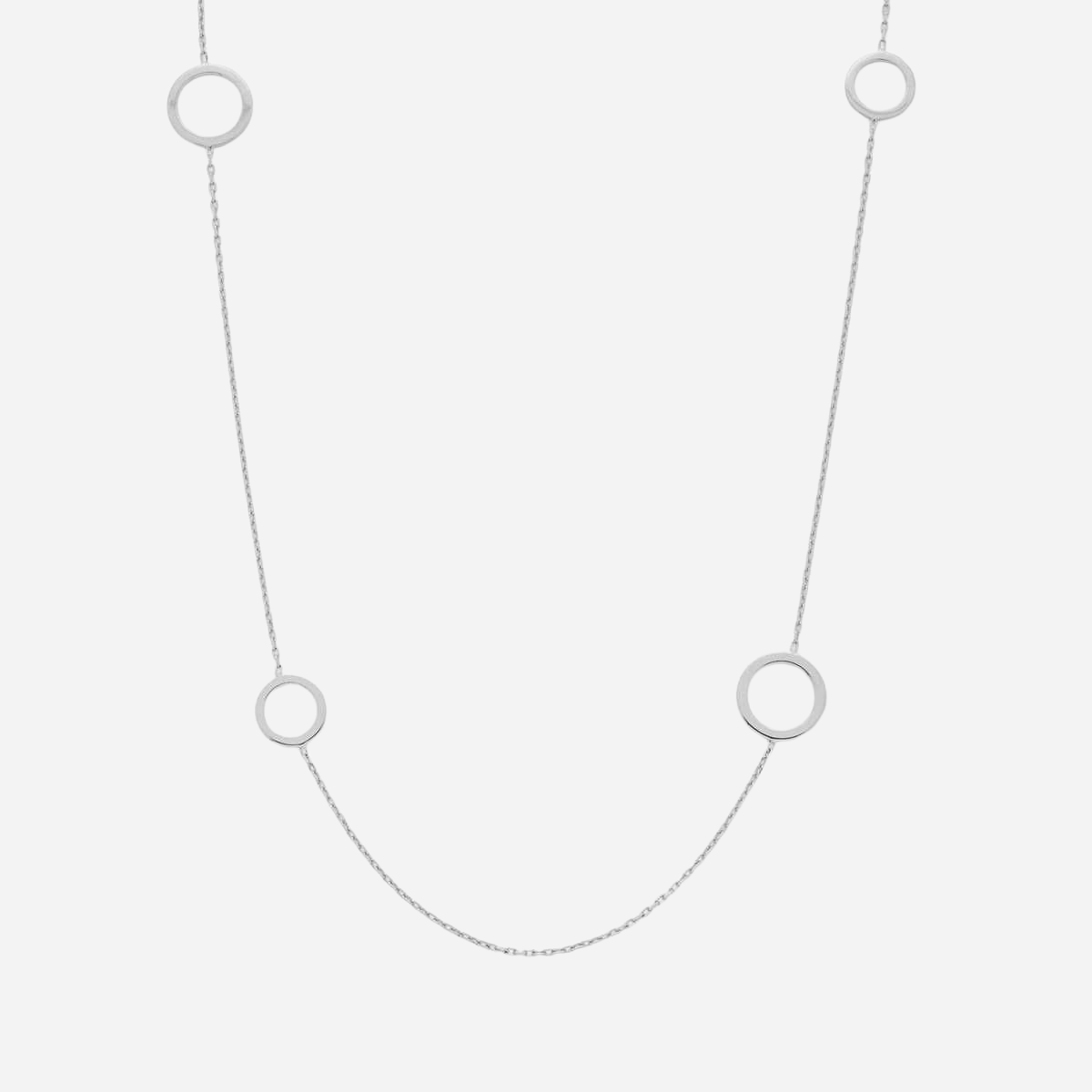 Sautoir chaîne et anneaux argent massif