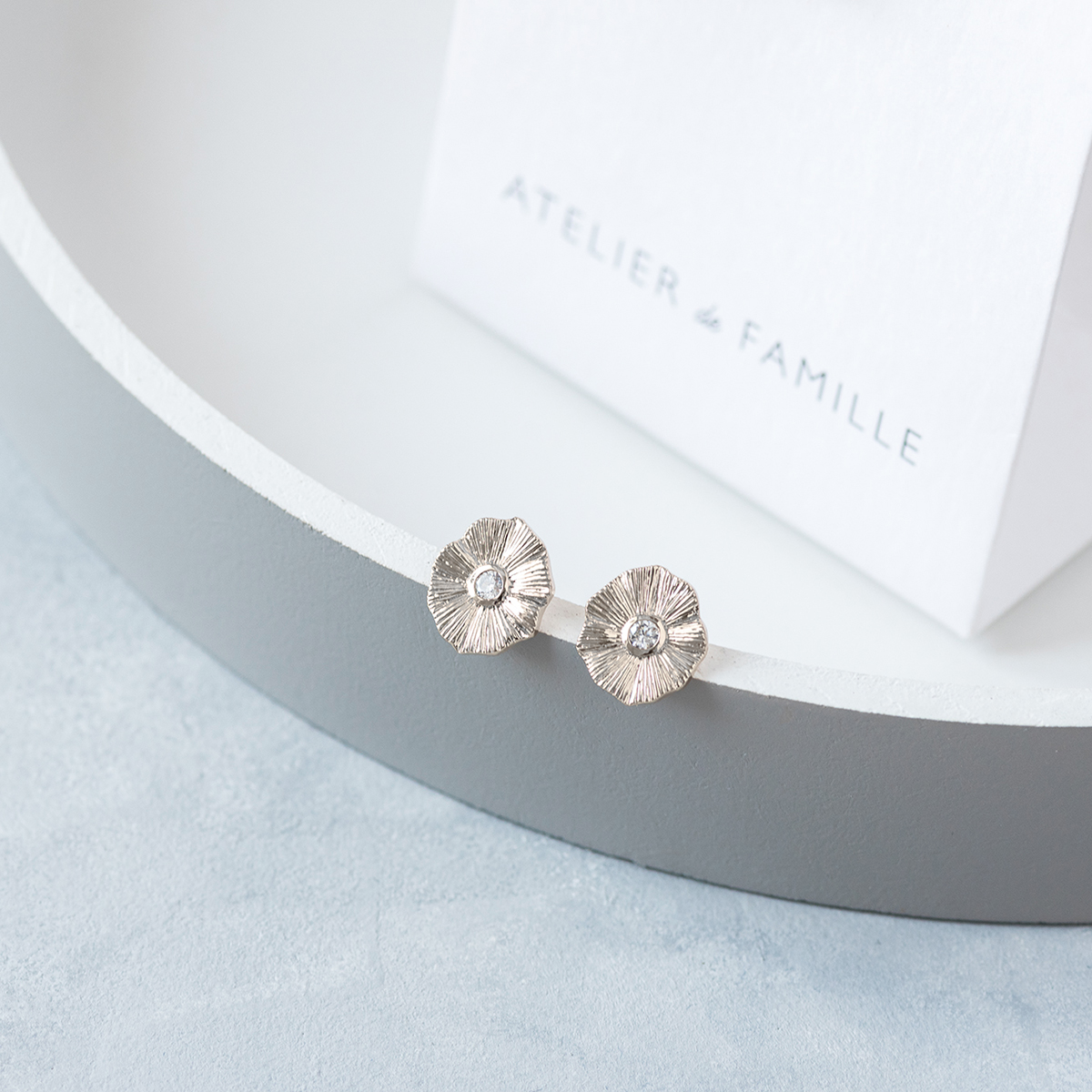 Boucles d'oreilles Nénuphar argent massif