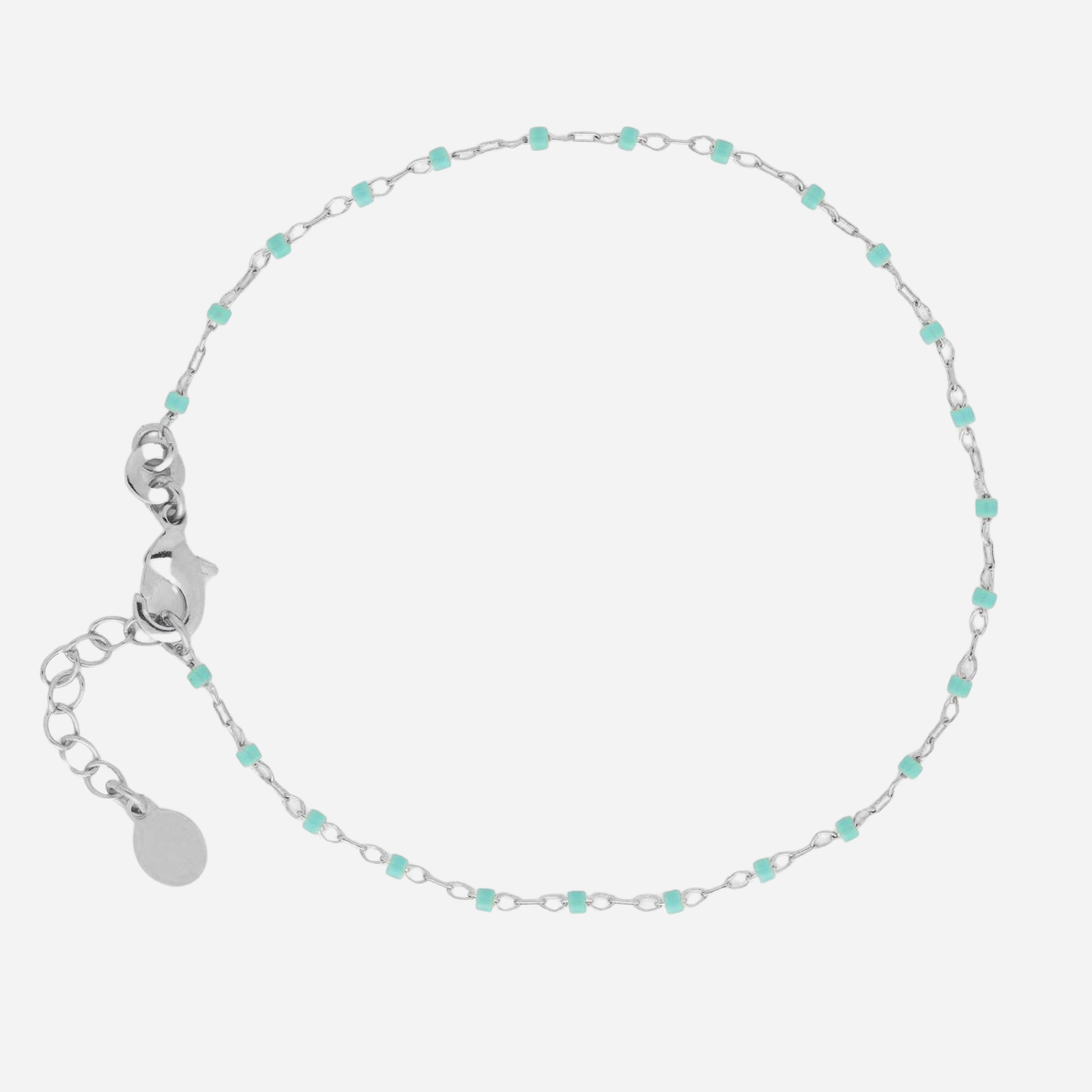 Bracelet Mahos argent massif vert d'eau