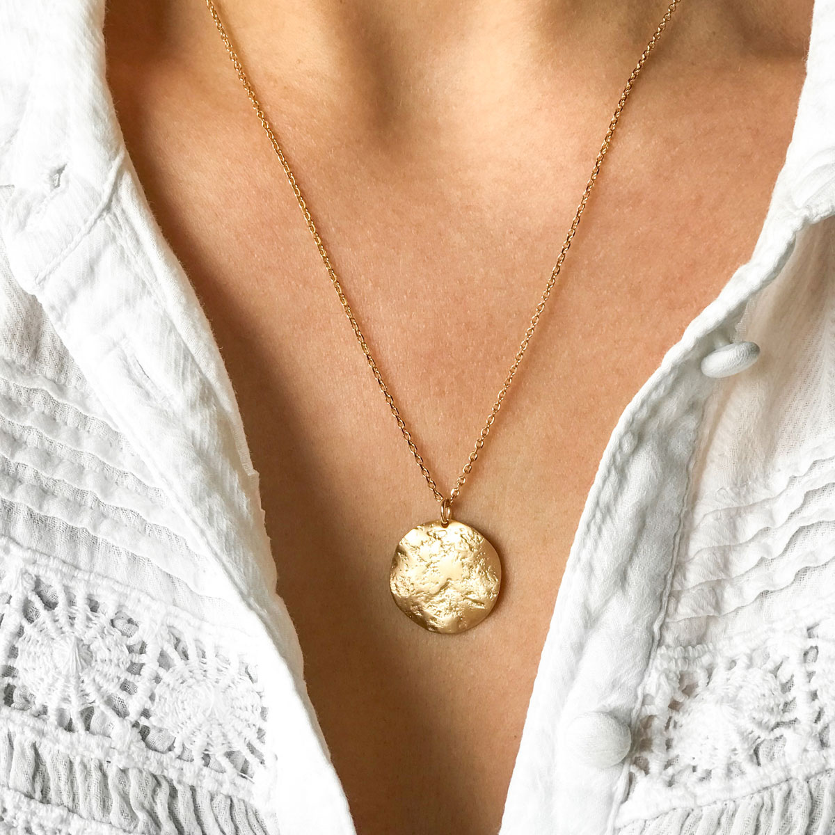 Collier Maya plaqué or sur chaîne