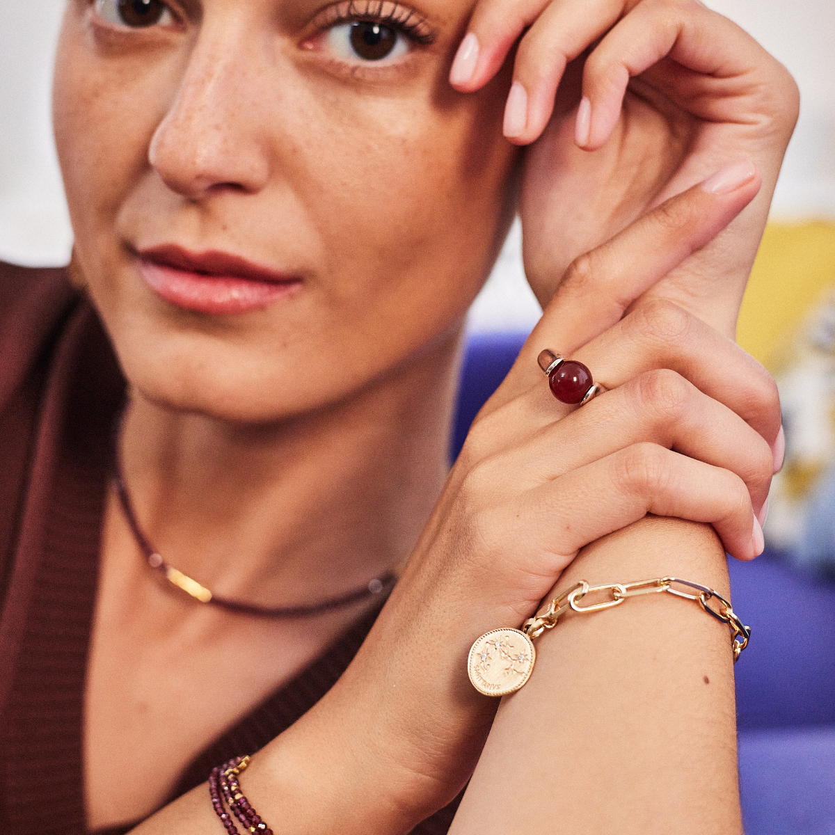 Bague aux pierres interchangeables®, 3 petites pierres