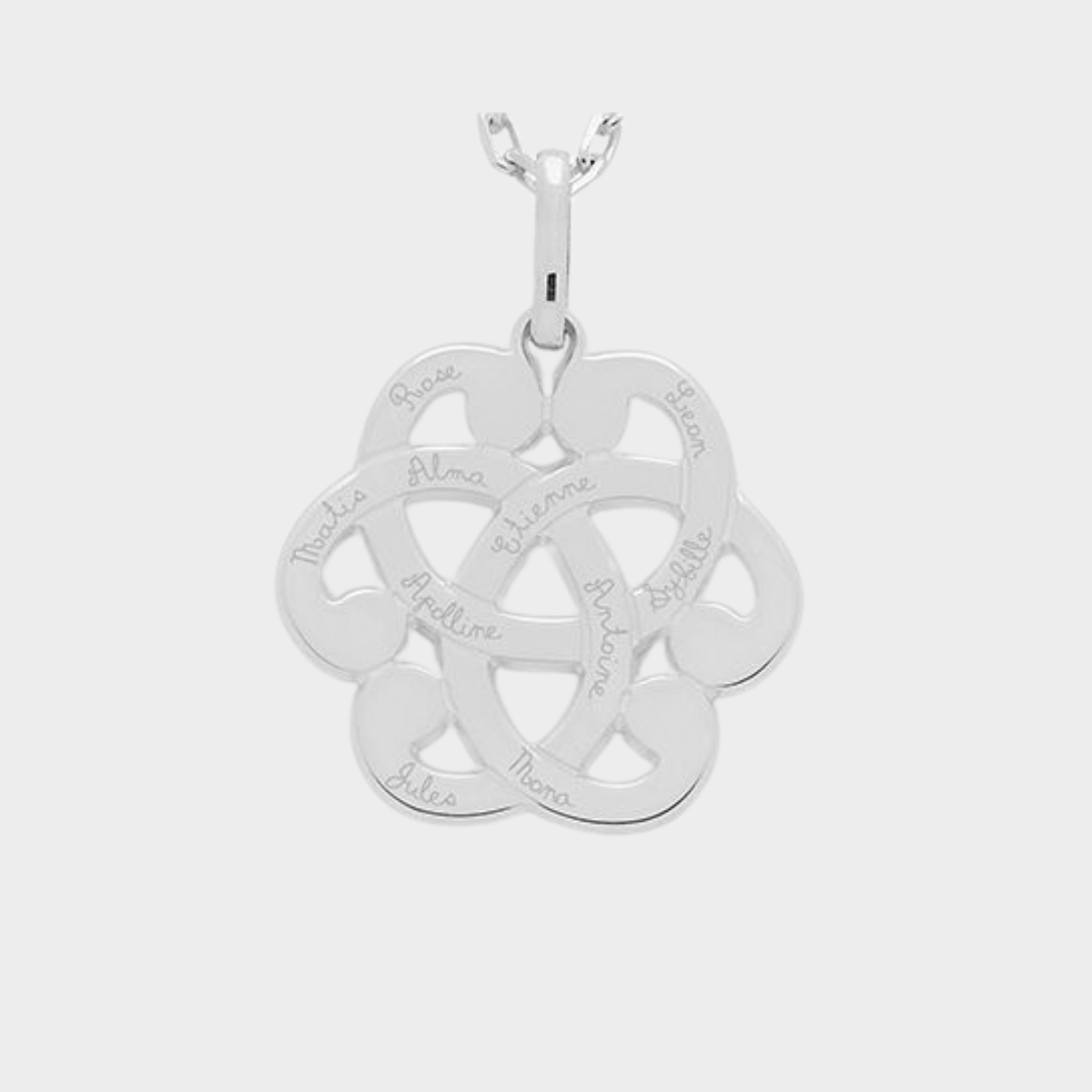 Collier pendentif arabesque sur chaîne forçat argent