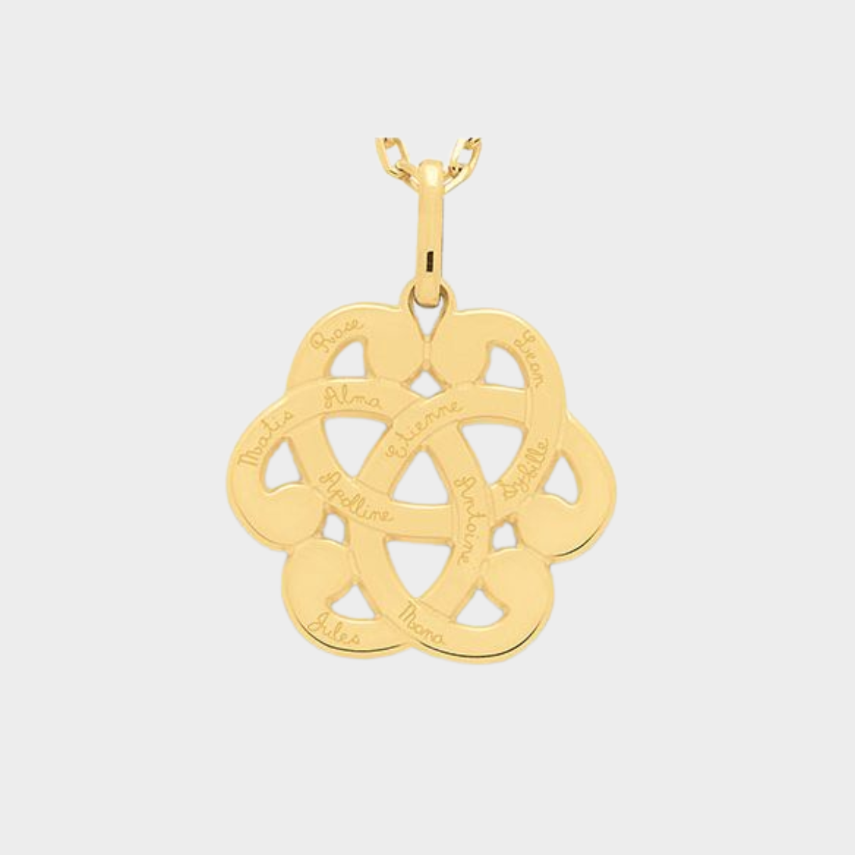 Collier pendentif arabesque sur chaîne forçat plaqué or