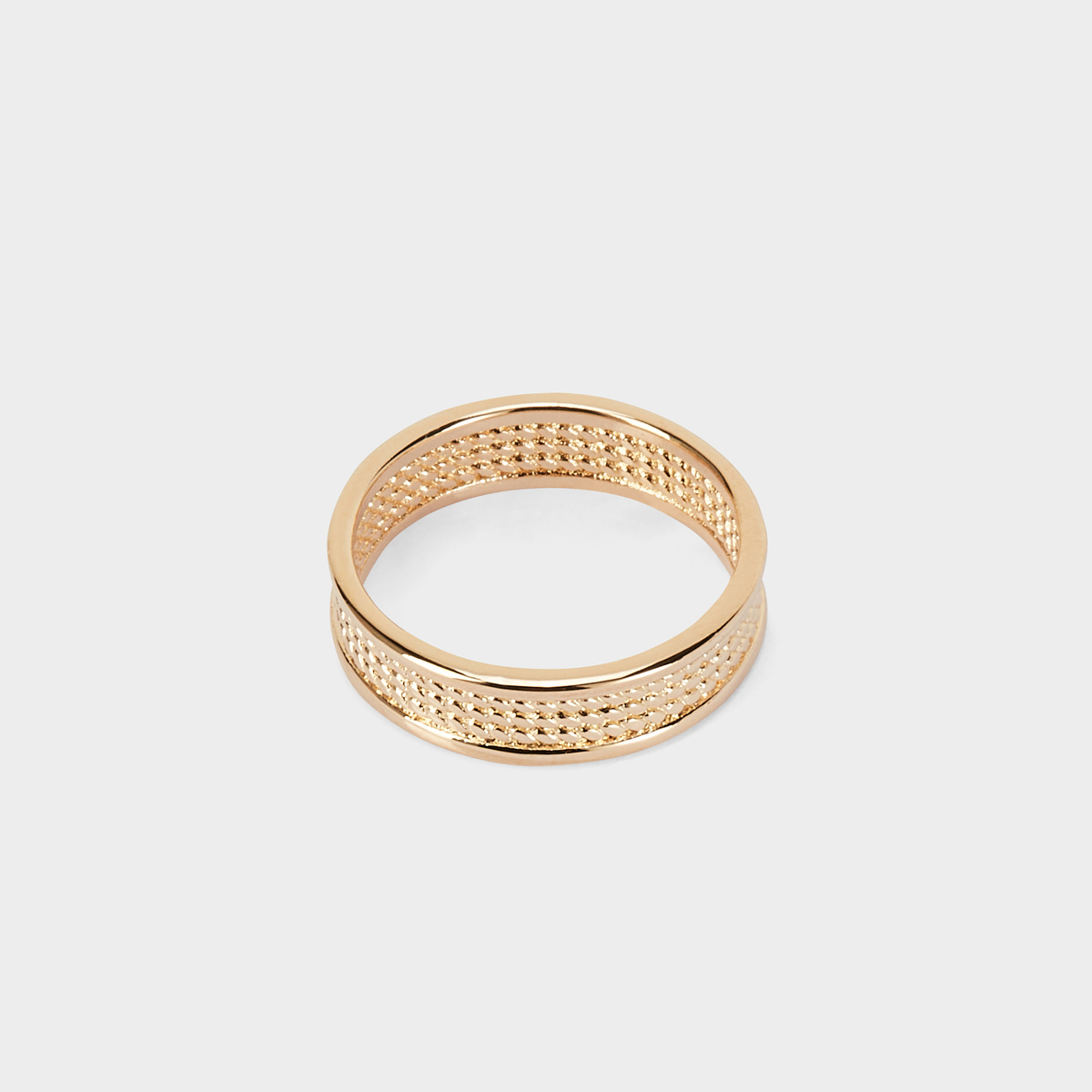 Bague bandeau ciselé plaqué or