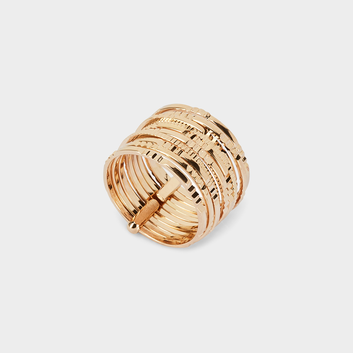 Bague 10 anneaux plaqué or