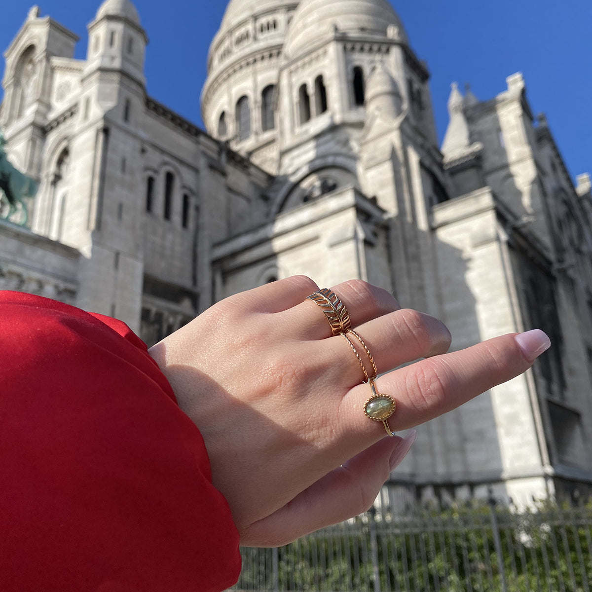 Bague Cabochon ovale labradorite