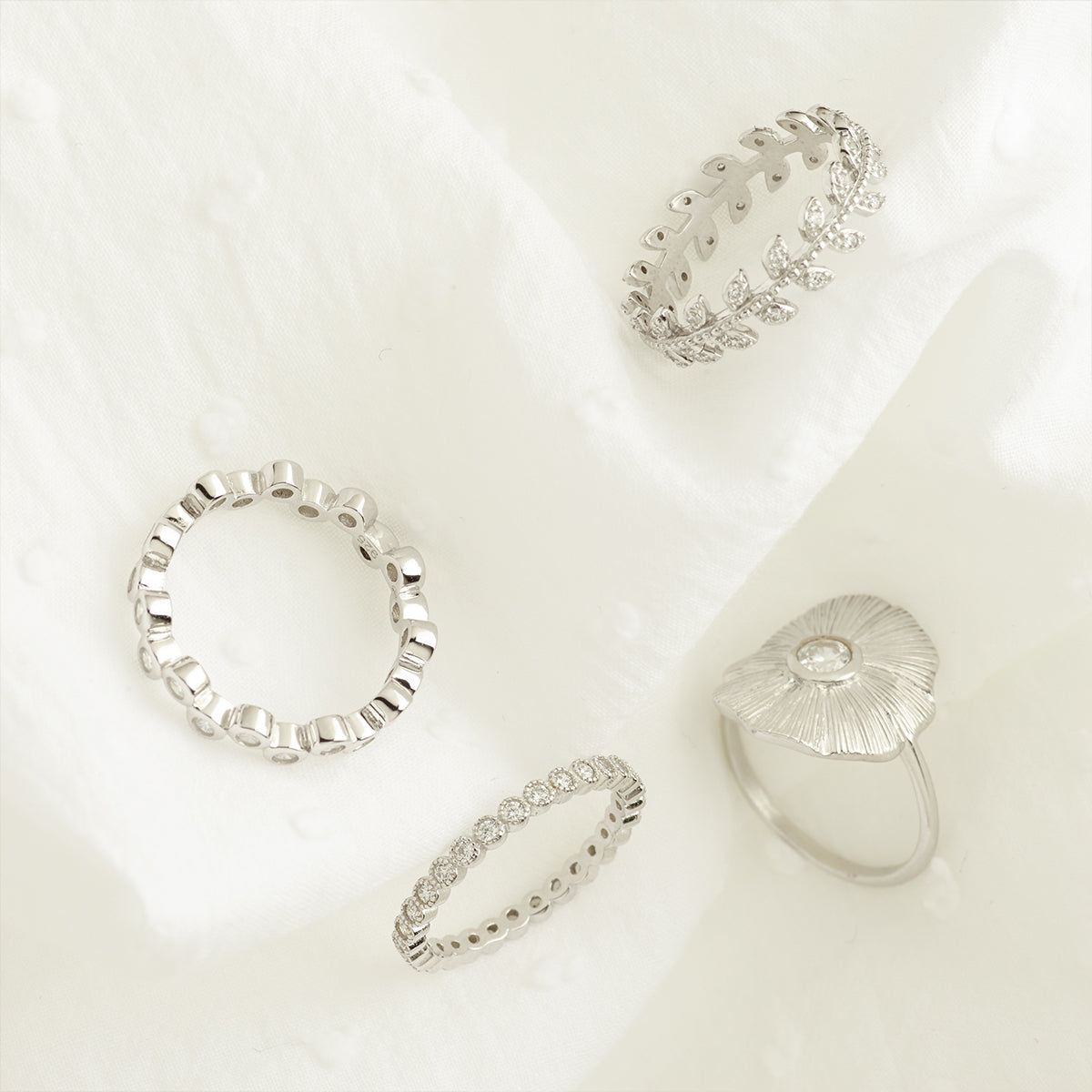 Bague One & One Strassee argent