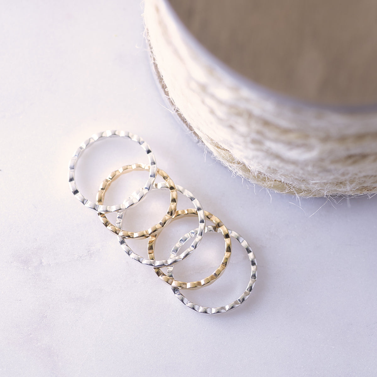 Bague One & One plate plaqué or et argent