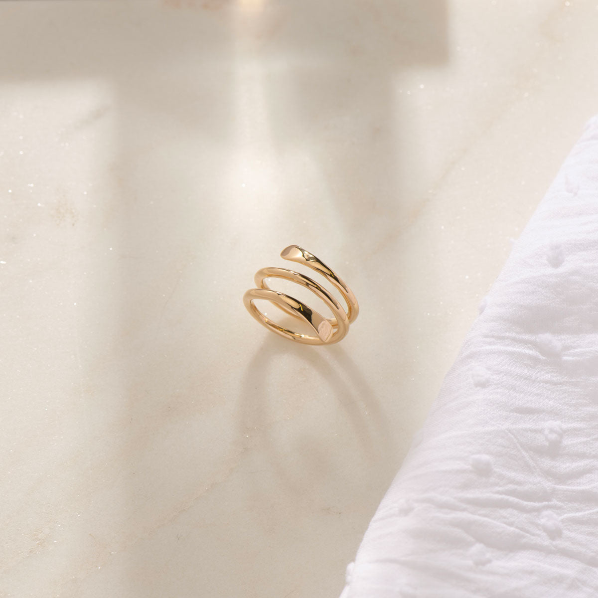 Bague Spirale plaque or