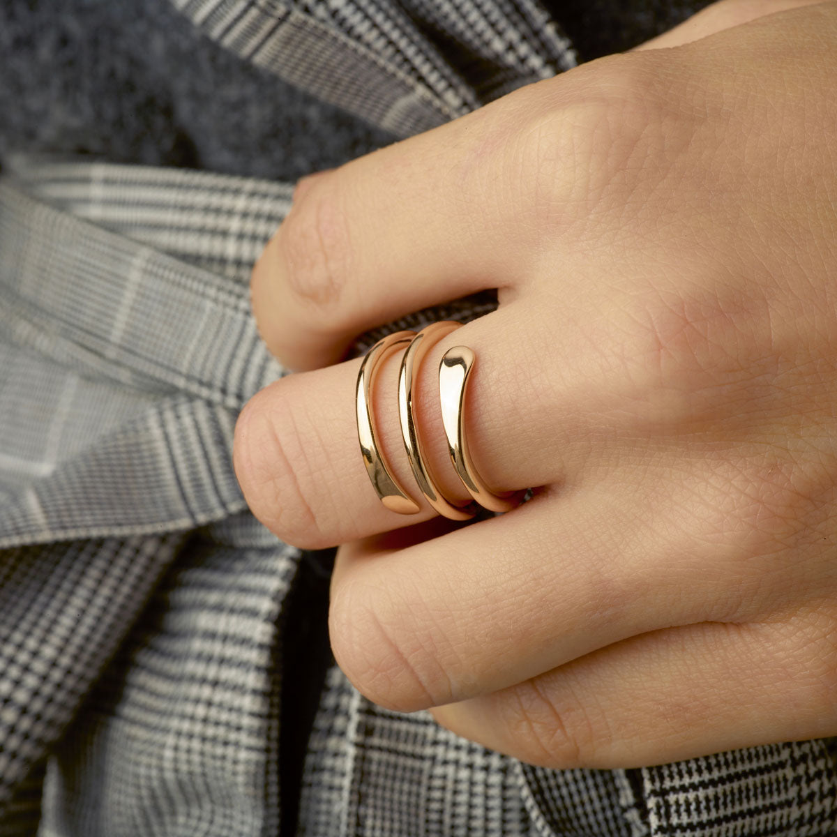 Bague Spirale plaque or