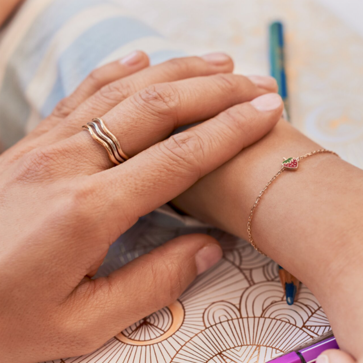 Bague Ondulee plaque or et argent massif