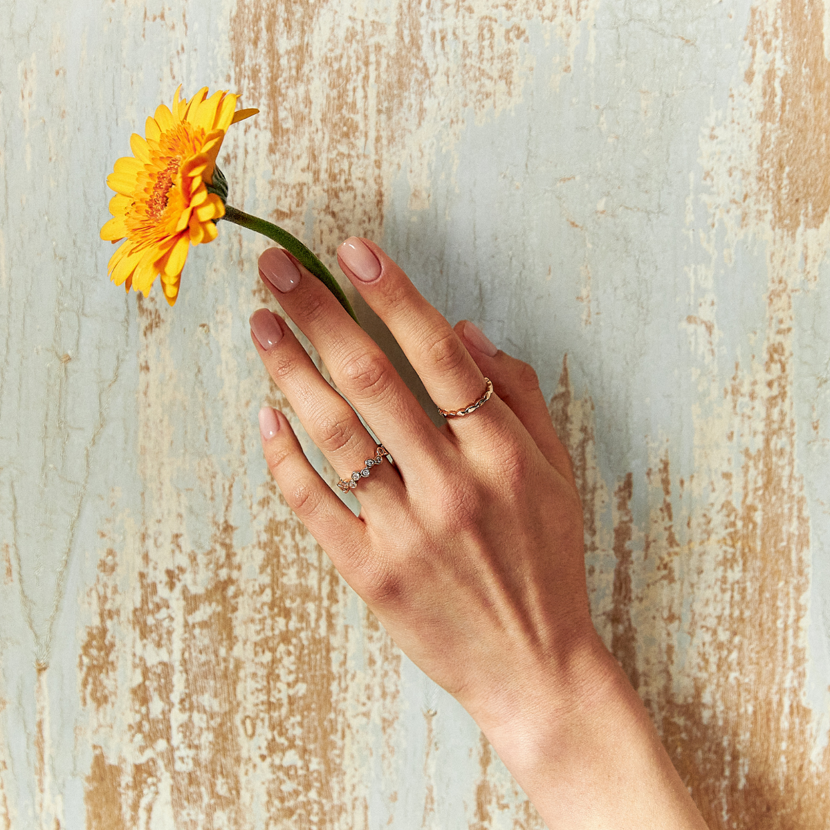 Bague romantique plaqué or