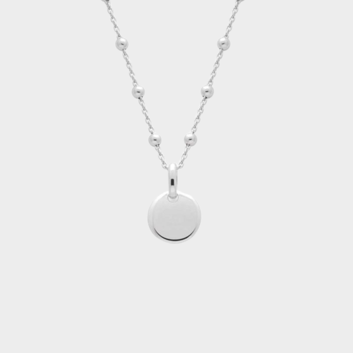 Collier 1 mini breloque sur chaîne perlée argent